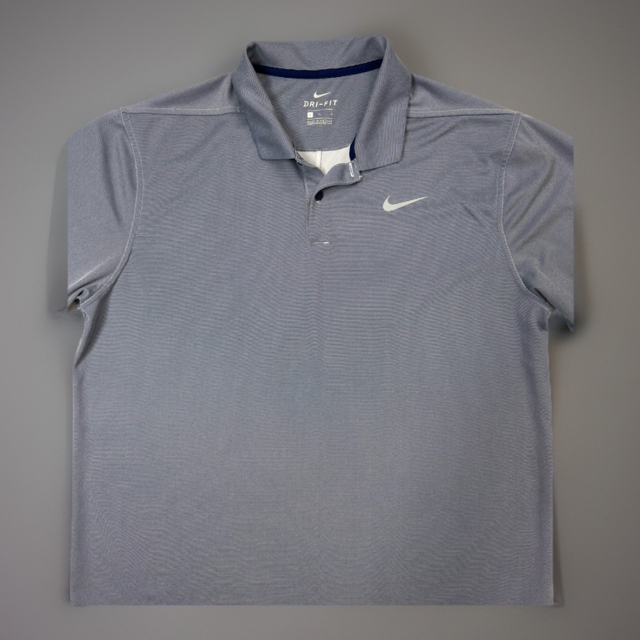Nike Dri-Fit Blue Victory Texture Polo Shirt Men’s Large AQ8601-492