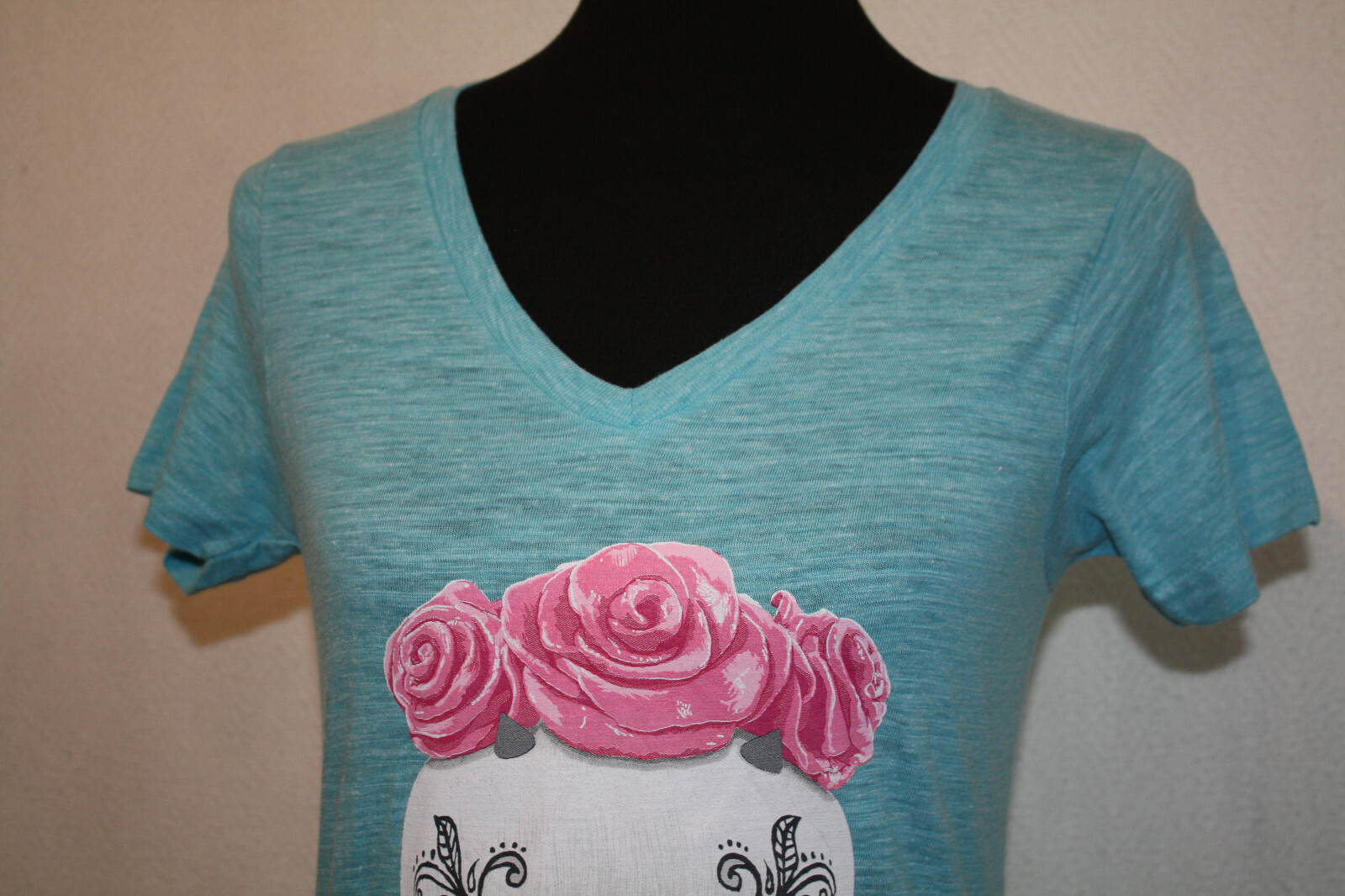 Disney Store Star Wars Sugar Skull Heather Turquoise T Shirt Asian Issue Sz S