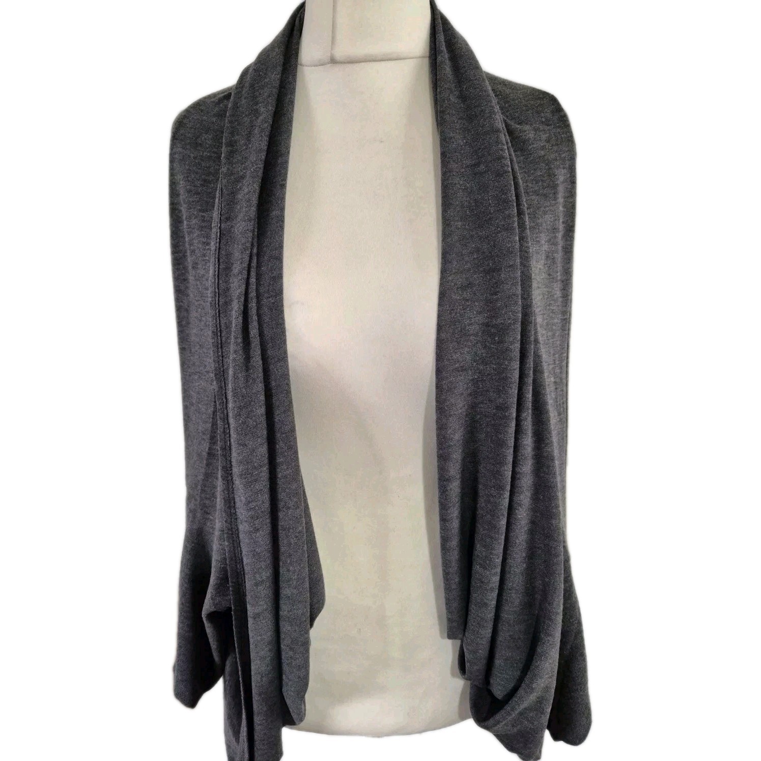 Attitudes By Renee Cardigan Grey Marl Batwing Sleeve Uk2xl Smart Casual