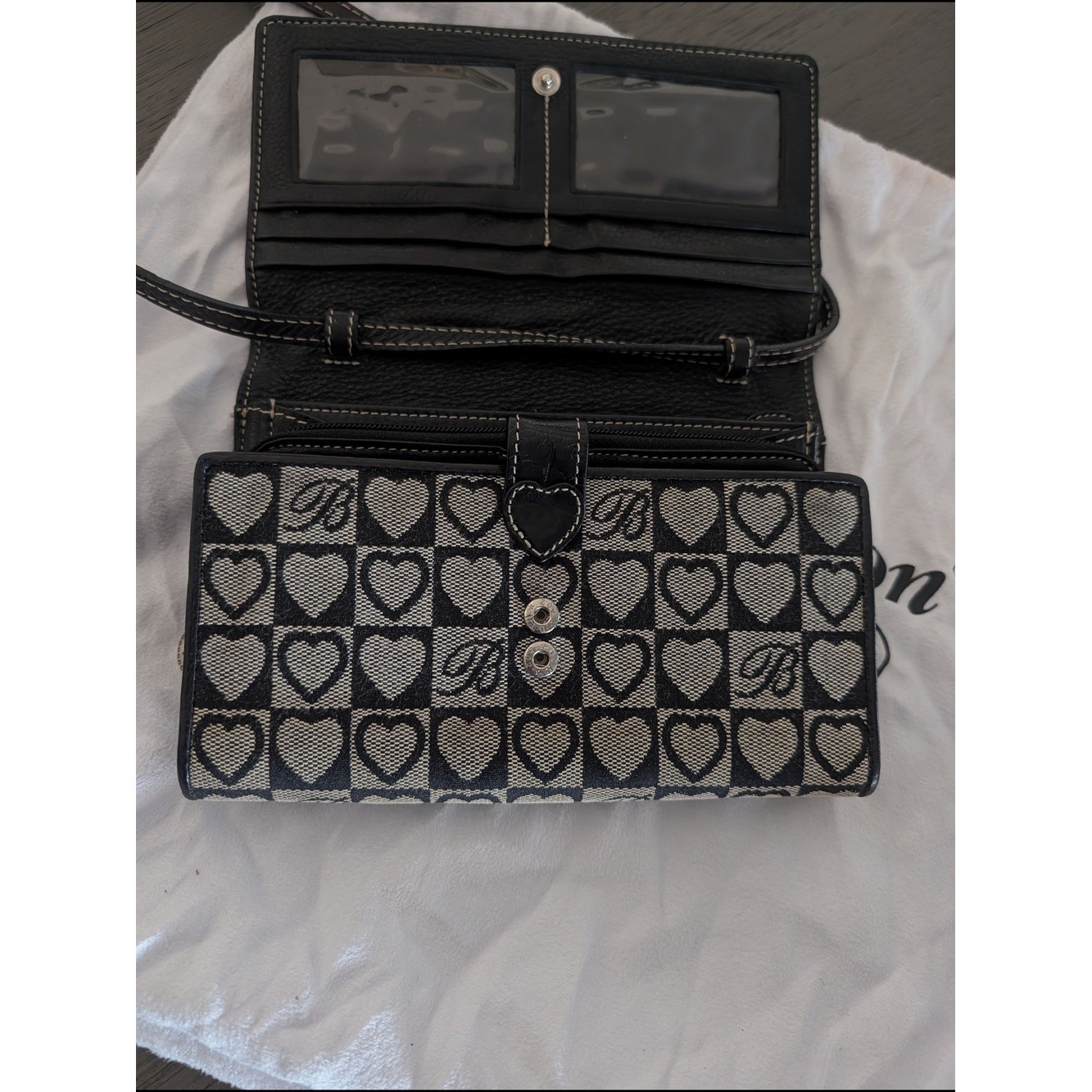 Brighton B & Hearts Crossbody Organizer Wallet Purse