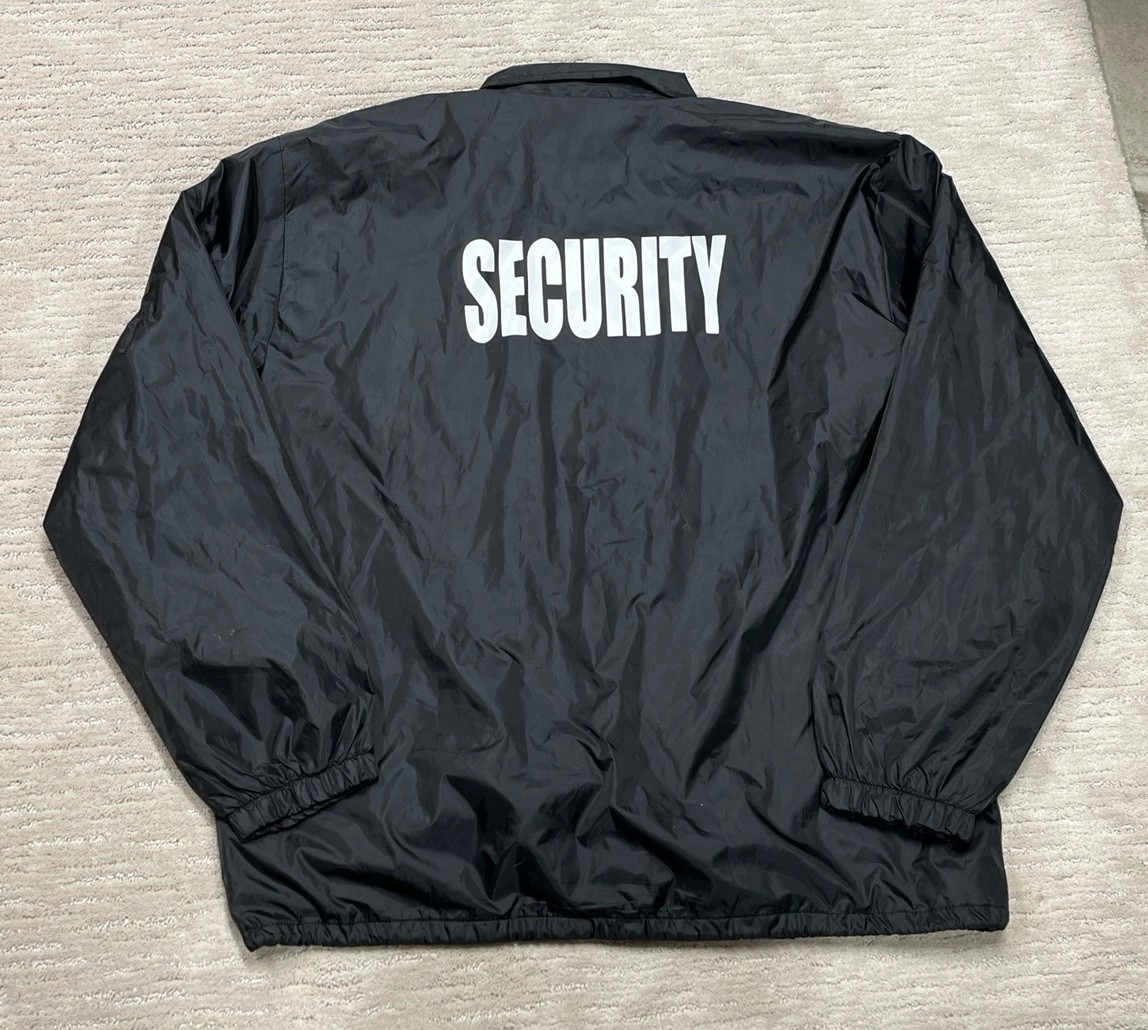 First Class Security Jacket Mens 2XL Black Waterproof Full Zip Uniform
