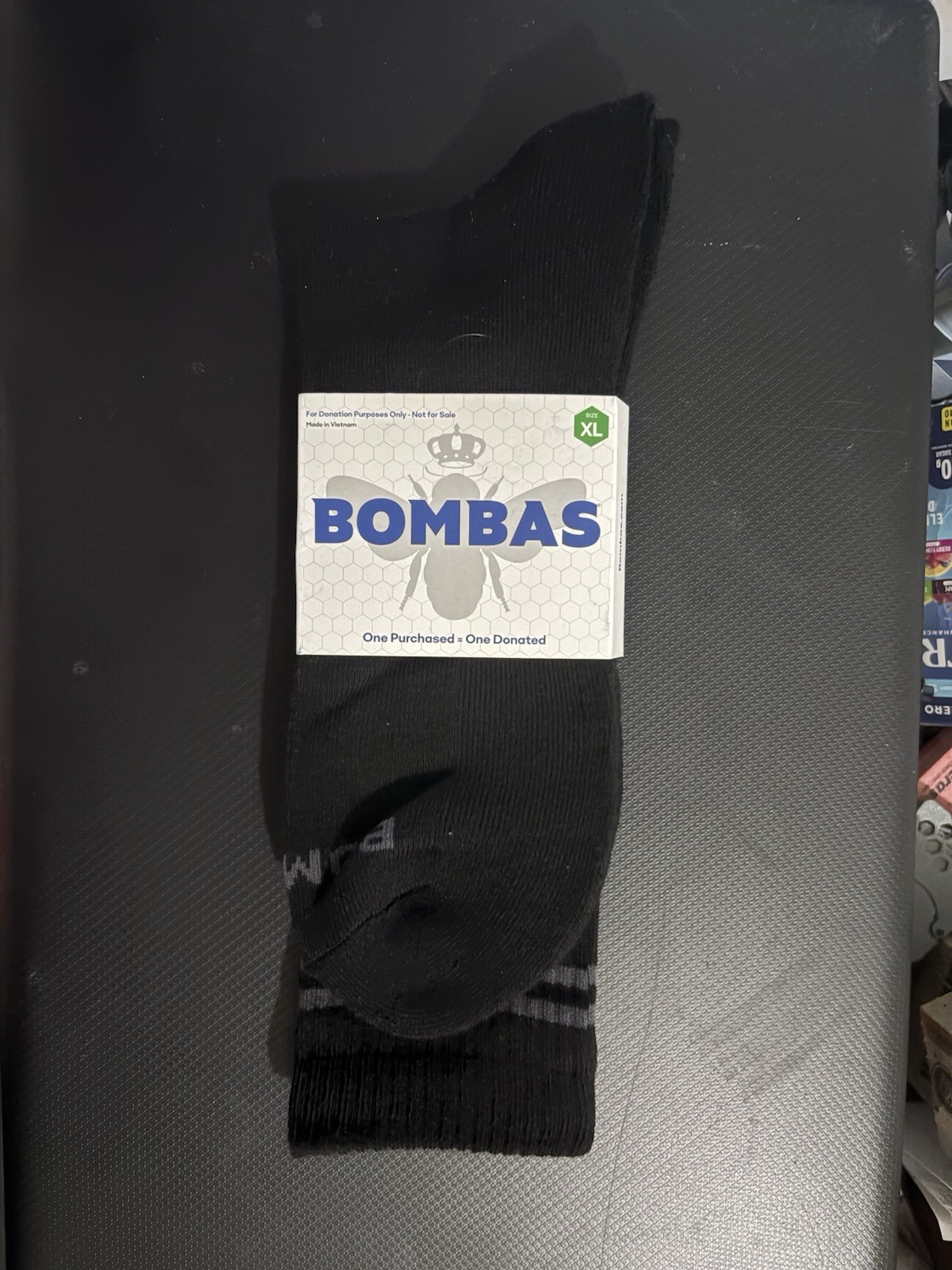 Bombas Unisex Honeycomb Arch Support Crew Socks BM7 Black Size: XL NWT
