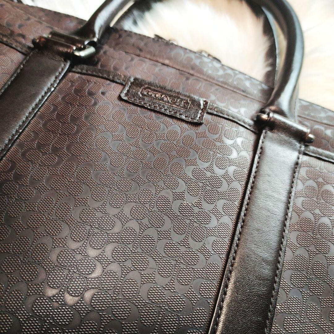 Coach 2WAY Business Bag Leather Signature with Shoulder