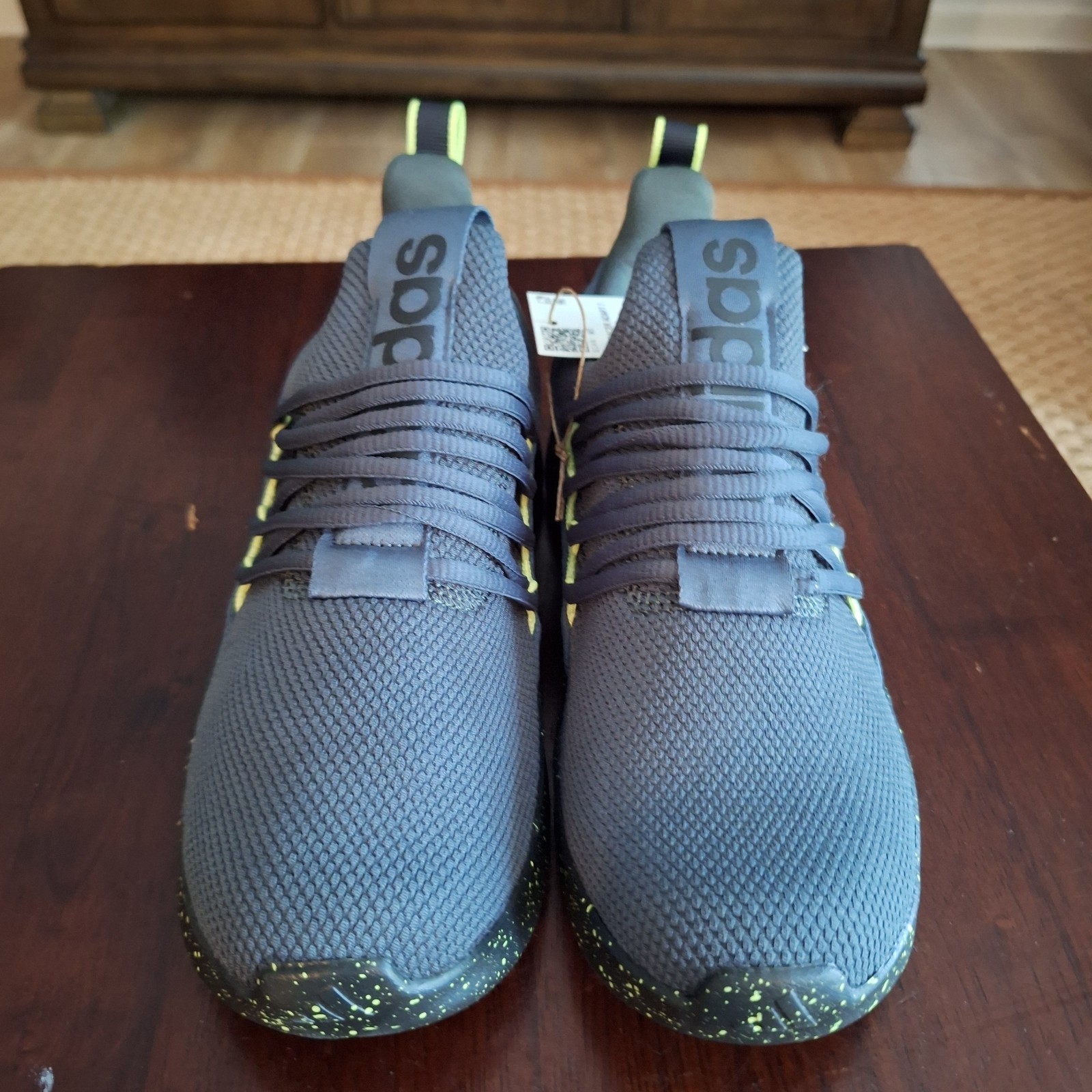 adidas Lite Racer Adapt 7.0 K Unisex Kids Sneakers Gray/Black/Yellow US 5 JR0814
