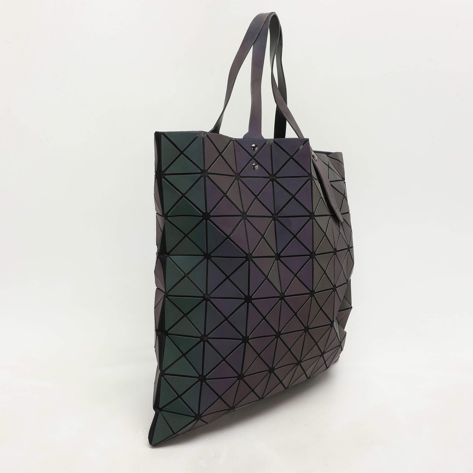 Issey Miyake Multicolor Iridescent Effect Synthetic Leather and Mesh Bao Bao