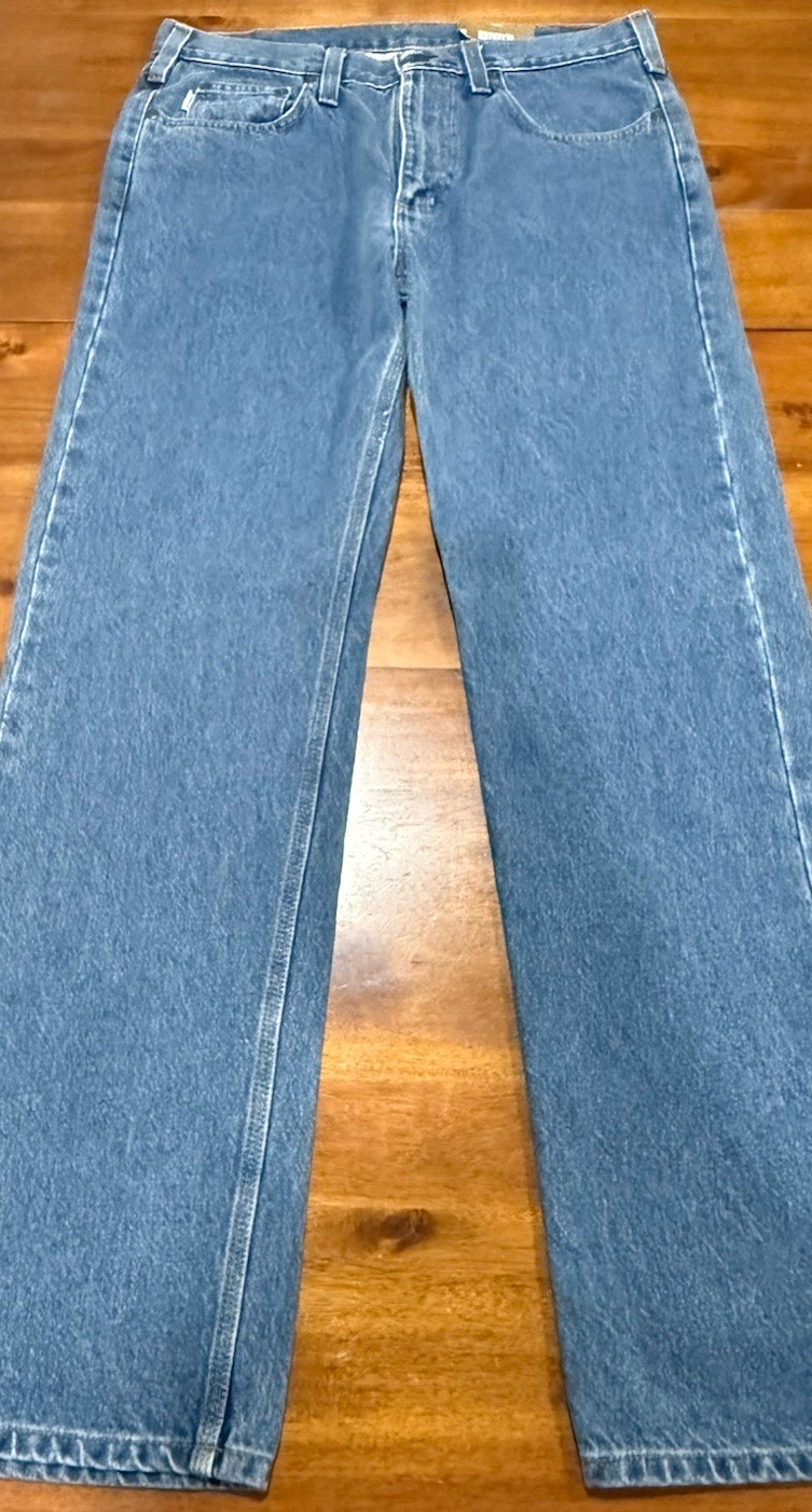 Carhartt Traditional Straight Fit Jeans Men’s 35×34 Blue Denim Workwear