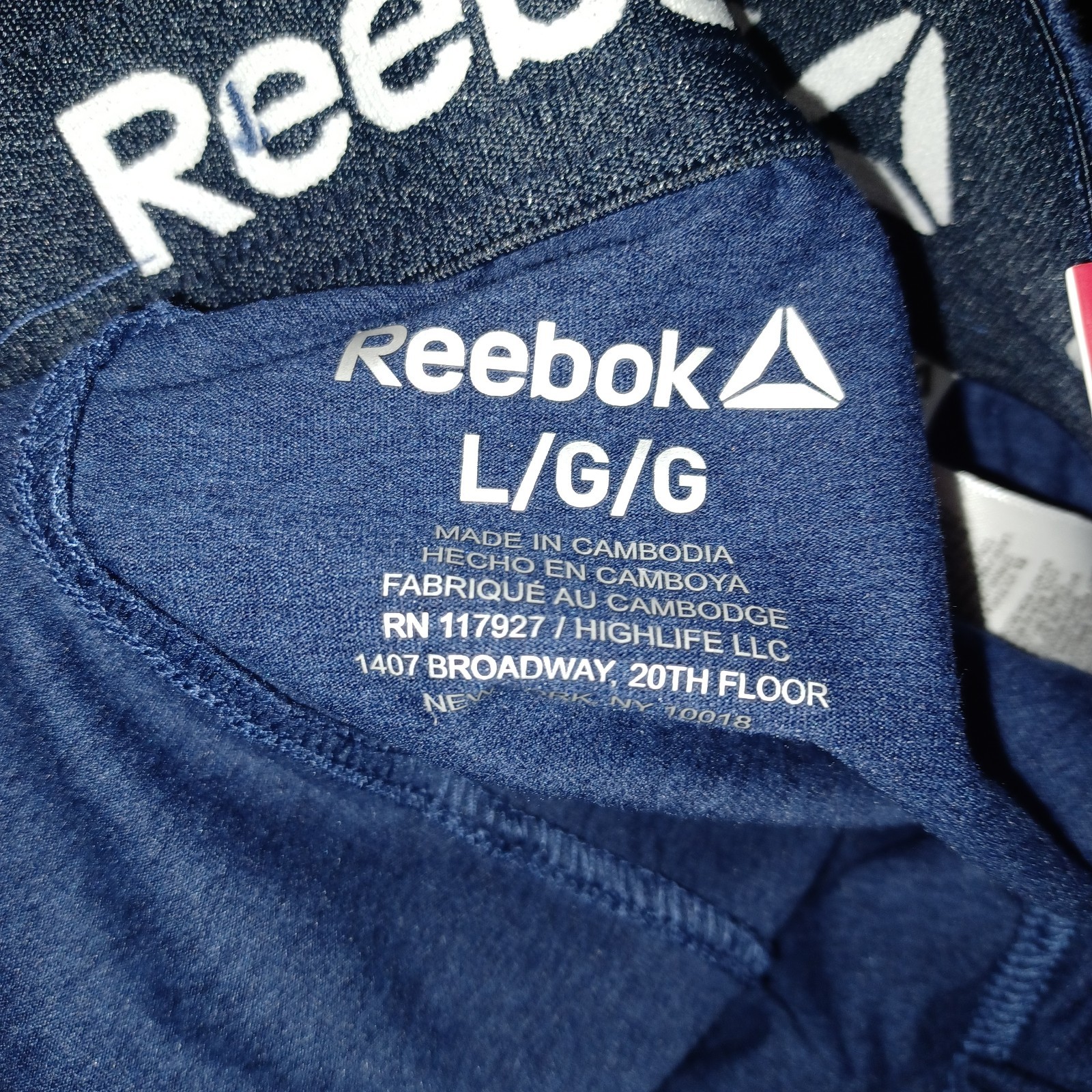 Reebok Men’s L Legacy Slim Jogger Pants Ribbed Cuff Medieval Blue Heather (HC)