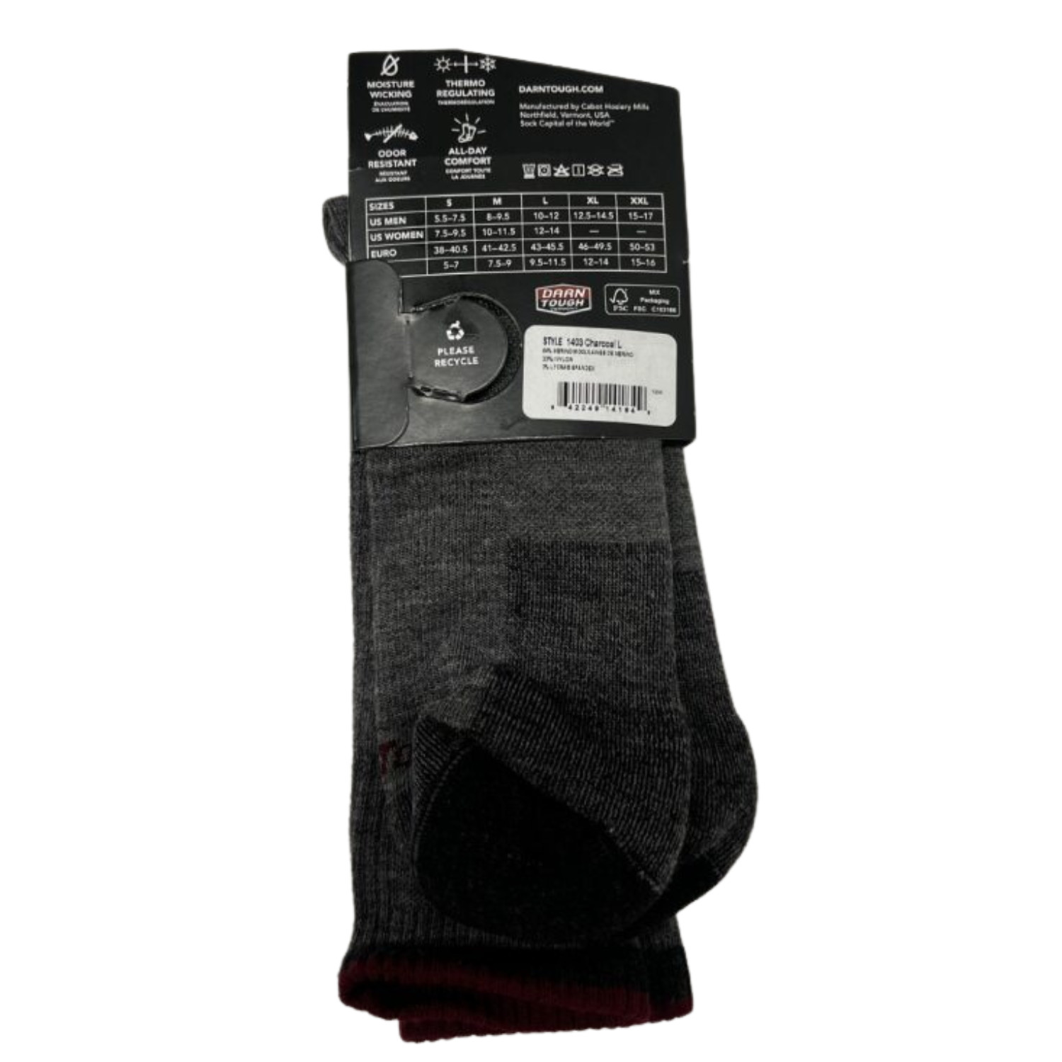Darn Tough Men’s Hiker Boot Cushion Midweight Hiking Socks, Size & Color Options