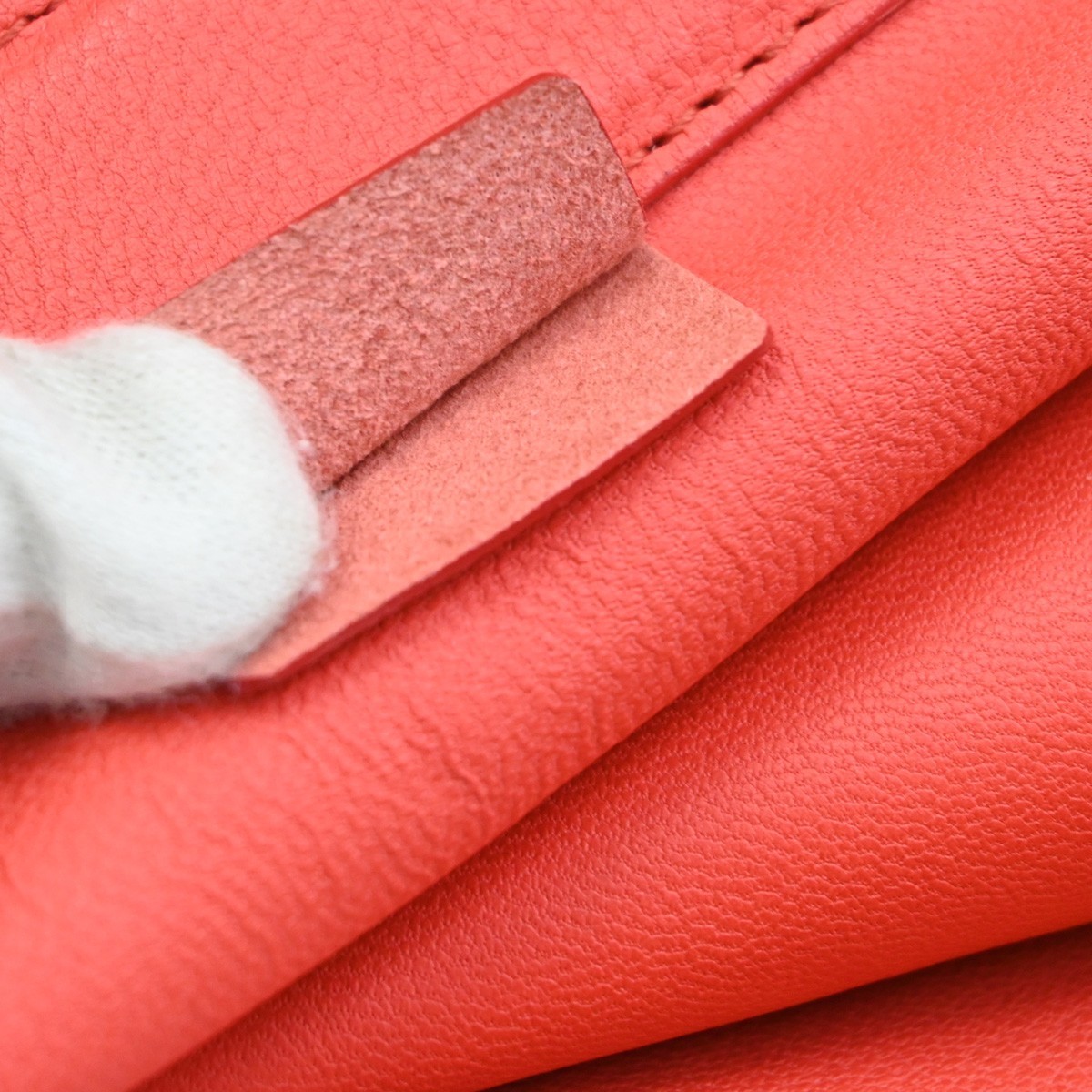 CELINE Logo Horizontal Cabas Shoulder Tote Bag Leather Red GHW Italy 35KD223