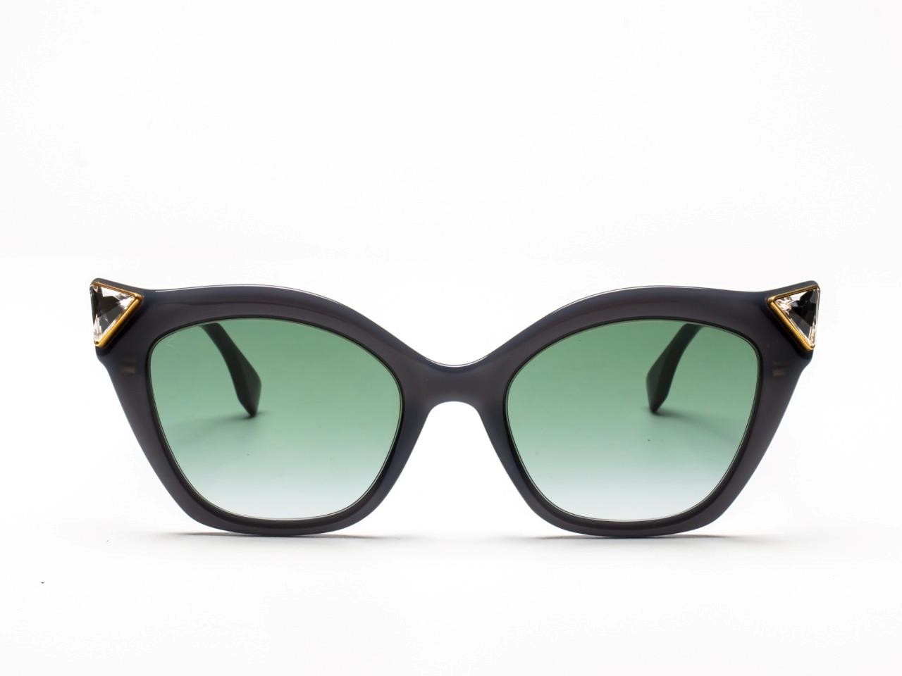Fendi FF0357/G/S 0357/G/S Sunglasses Dark Grey 8079O Authentic 52mm