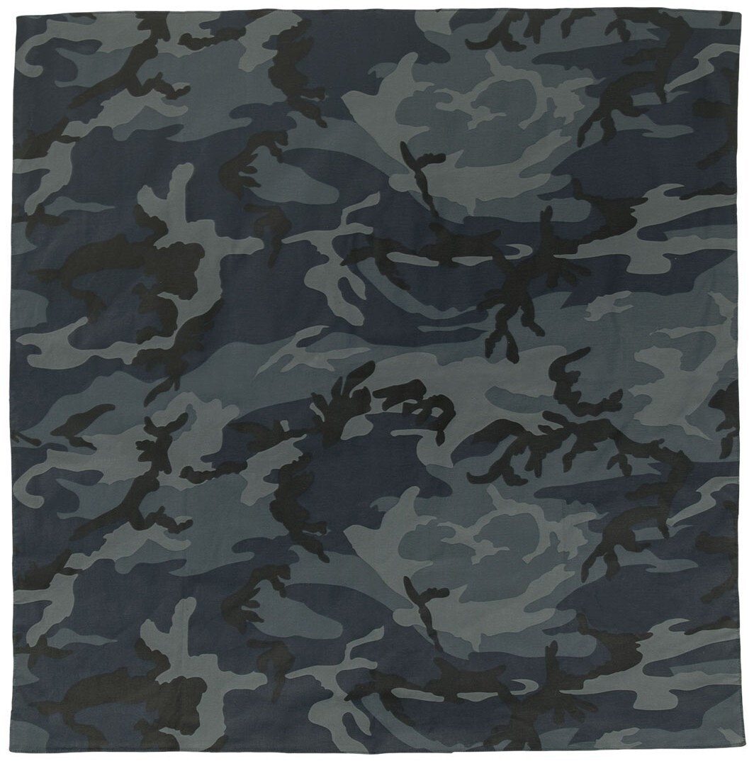 Large Camouflage Midnight Blue Camo – Military Jumbo Bandana 27 In. X 27 In.