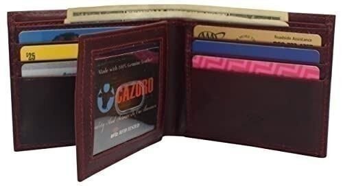 Slim RFID Wallets for Men Real Cowhide Leather Front Pocket Bifold Wallet