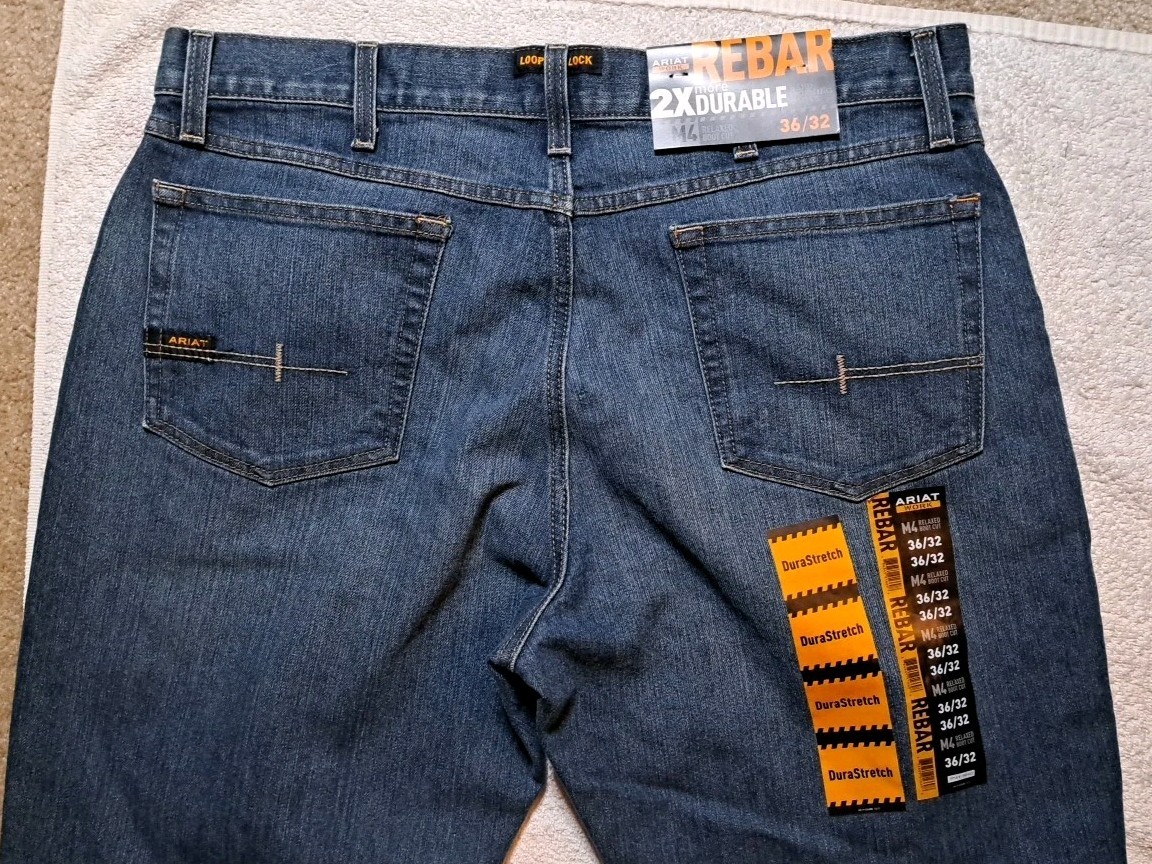 Ariat Work Rebar M4 Relaxed Bootcut Jeans Mens Size W36 L32 BRAND NEW