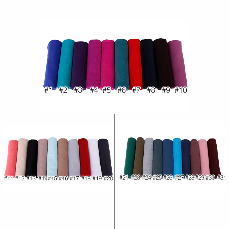 Soft Jersey Hijabs Scarf Shawls Muslim Head Scarves Wraps Turban Hijab 40 Colors