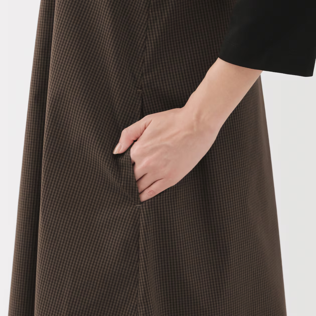 MUJI Womens Quick Dry Broadcloth Sleeveless Dress Black FedEx