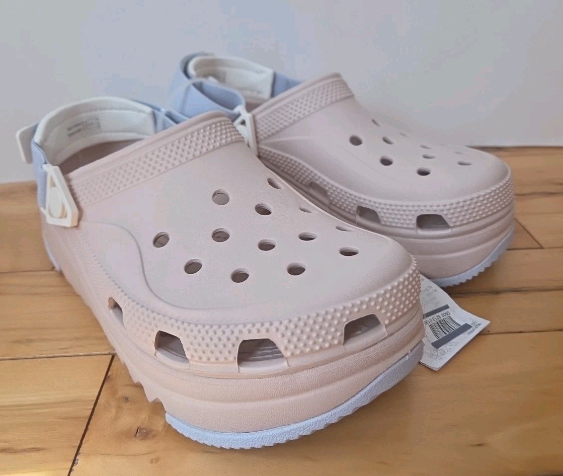 Crocs Hiker Xscape Color Block Platform Women Clog Slingback Sz W9/M7 BEIGE NEW