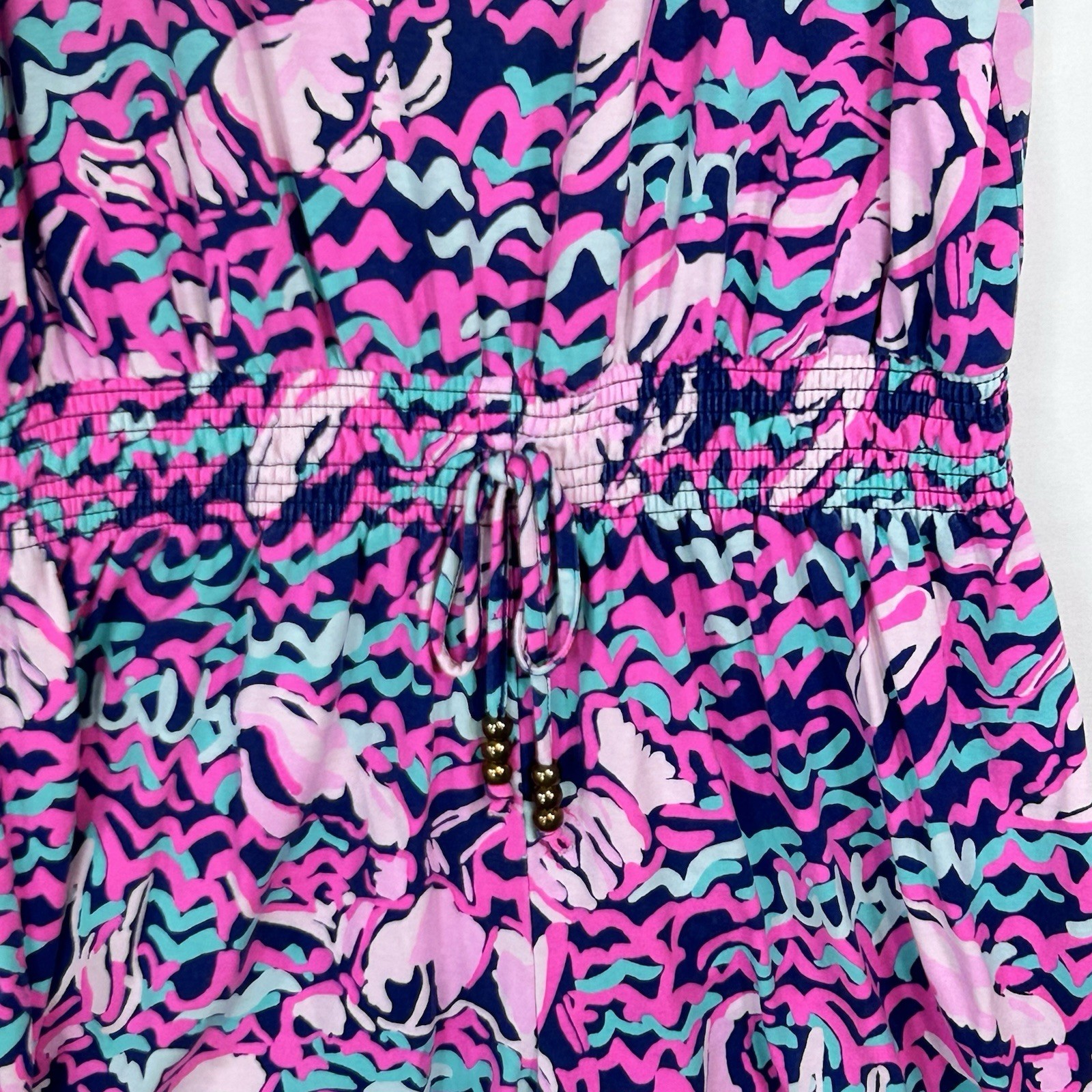 Lilly Pulitzer Tala Romper “Pop Up Lobstah Roll” Women’s Multicolor Pink Small