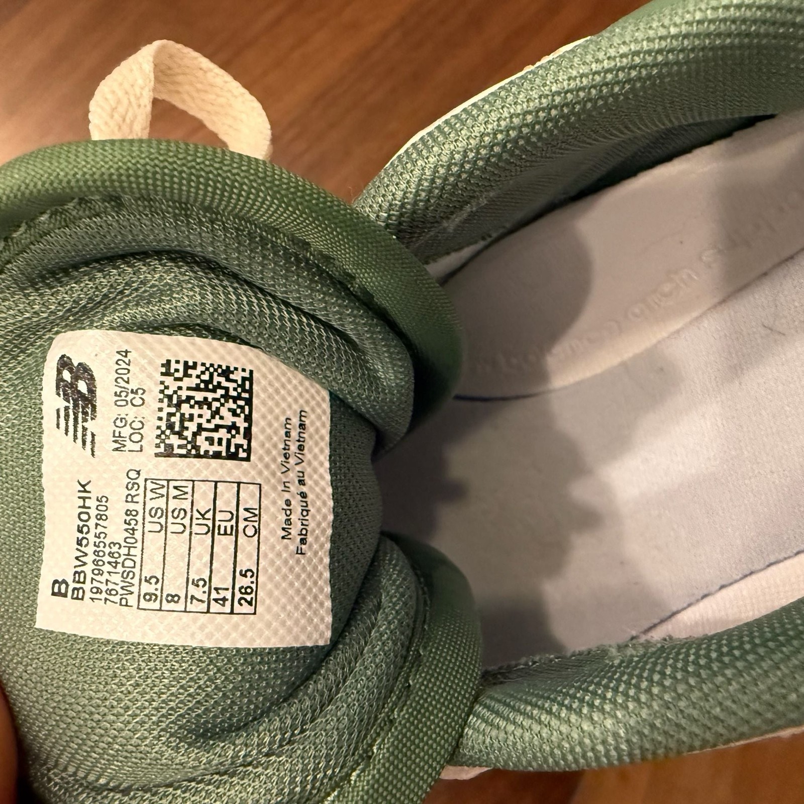 New Balance 550 BBW550HK Linen Natural Mint Sneakers Women’s 9.5 or Men’s 8