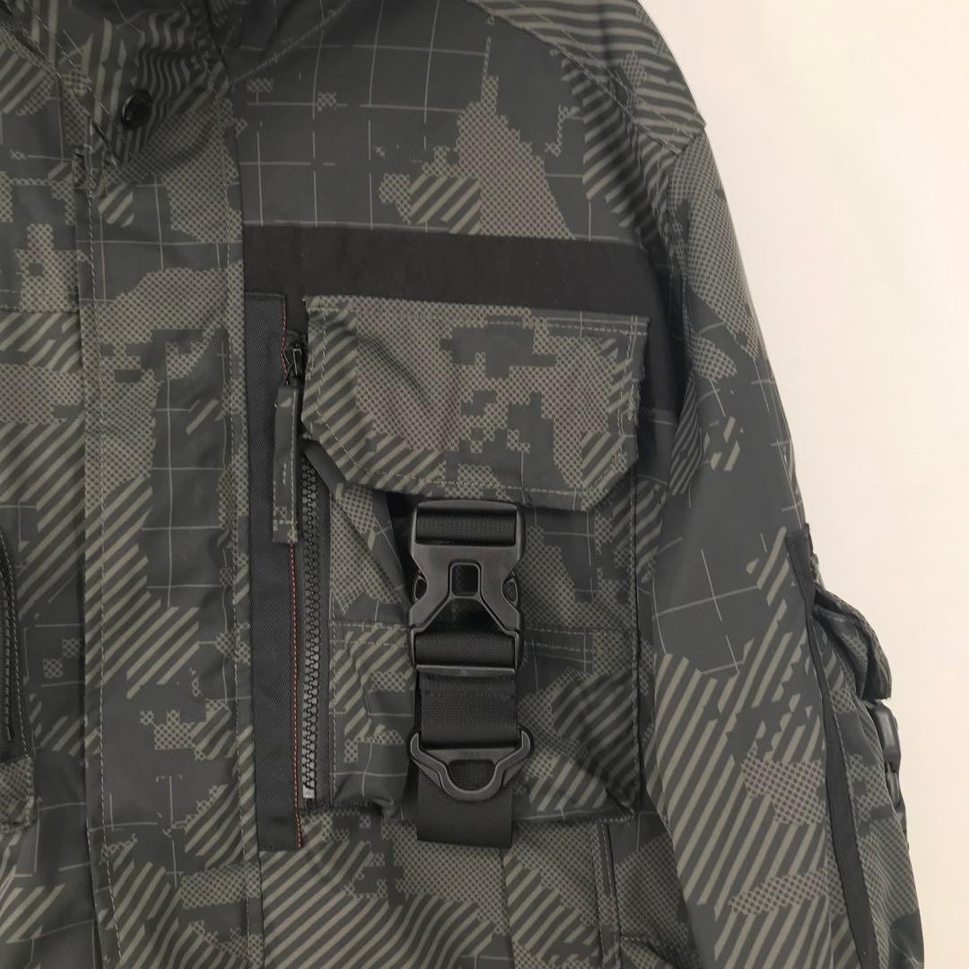 AVIREX Nylon Camouflage MULTI FUNCTIONAL Jacket Blouson Coat Men Size XL Black