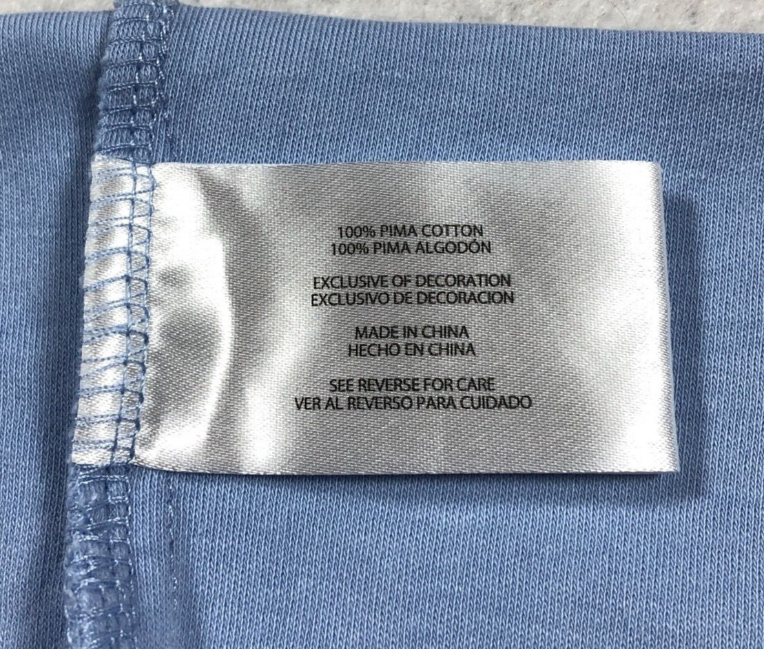 Orvis Classic Collection Womens Top Sz S Blue Pima Cotton V-Neck 3/4 Sleeves