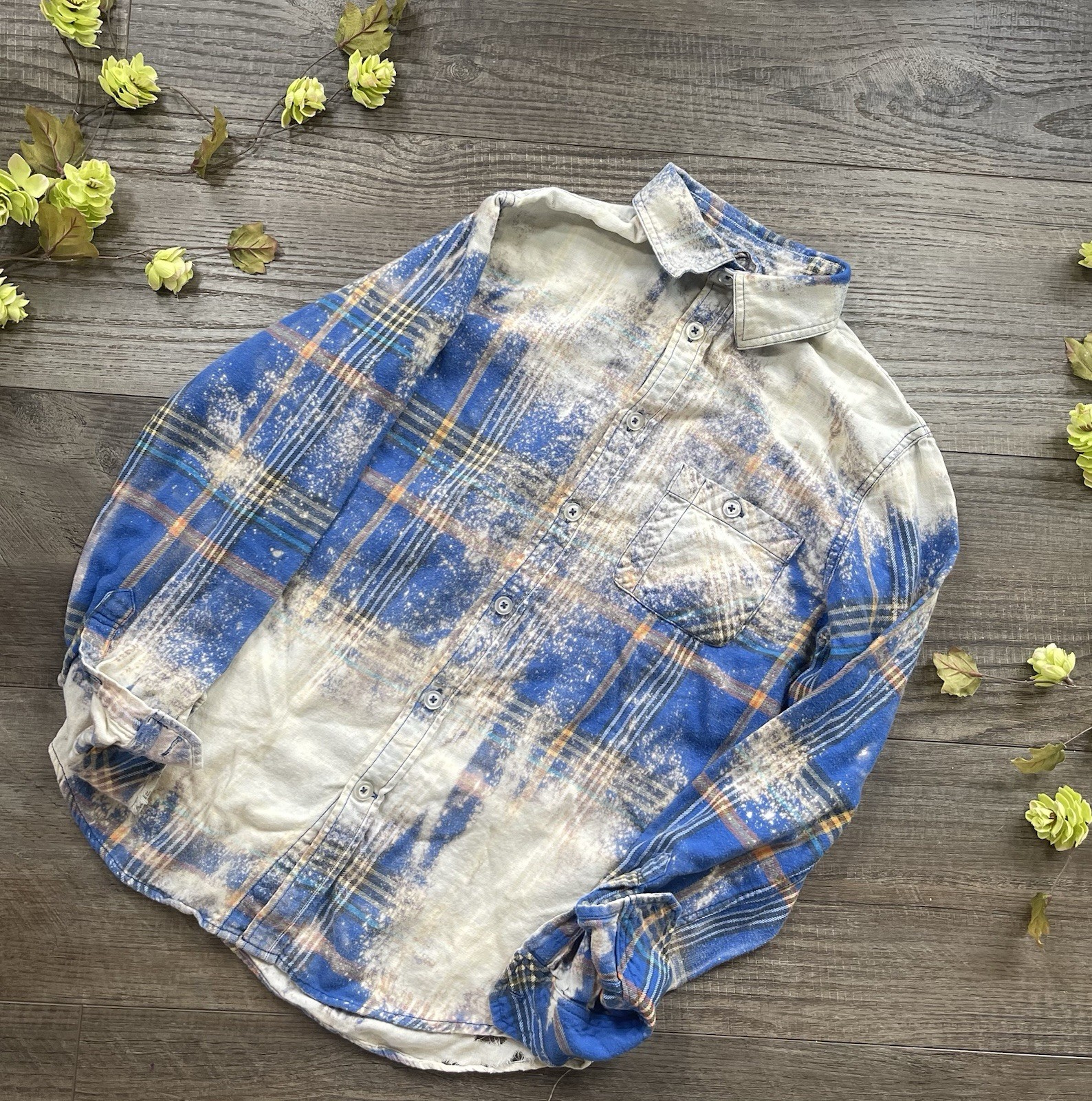 Upcycled Bleached Flannel Size small