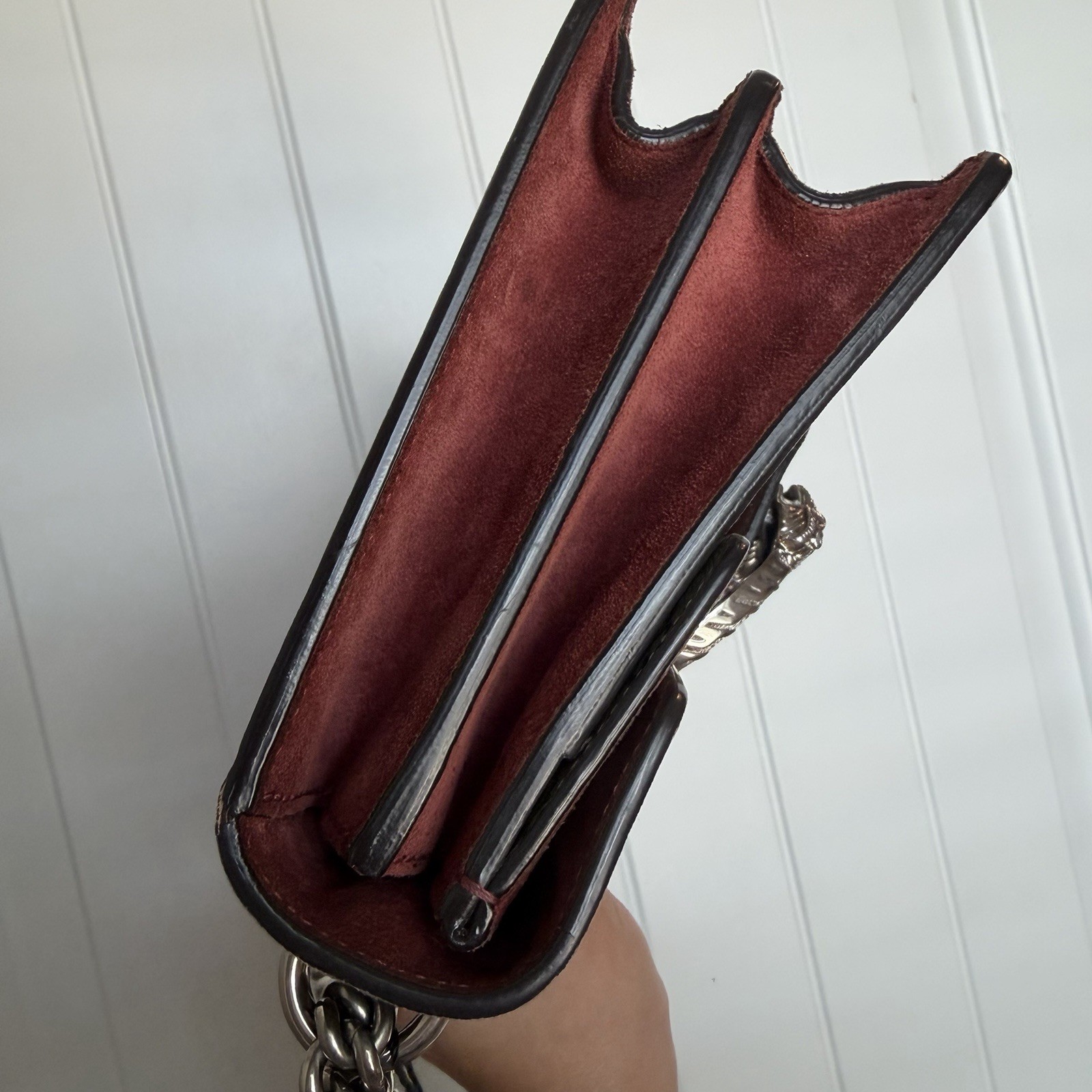 Gucci Dionysus Small GG Monogram Floral Chain Shoulder Bag Push Lock