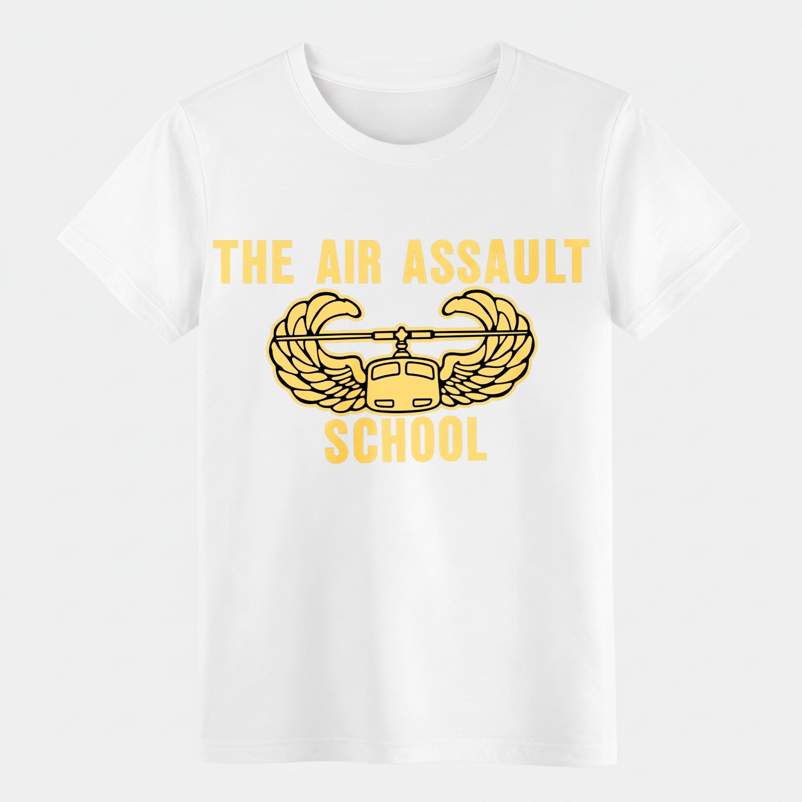Unisex Veteran The Air Assault School Graphic T-Shirt,Military Helicopter Tee