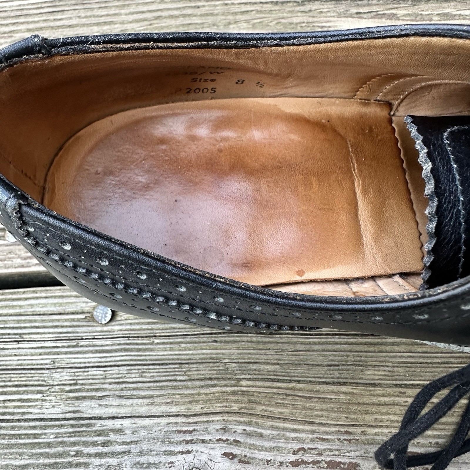 Sanders England Spectator two-tone oxford wingtip shoes size 8.5