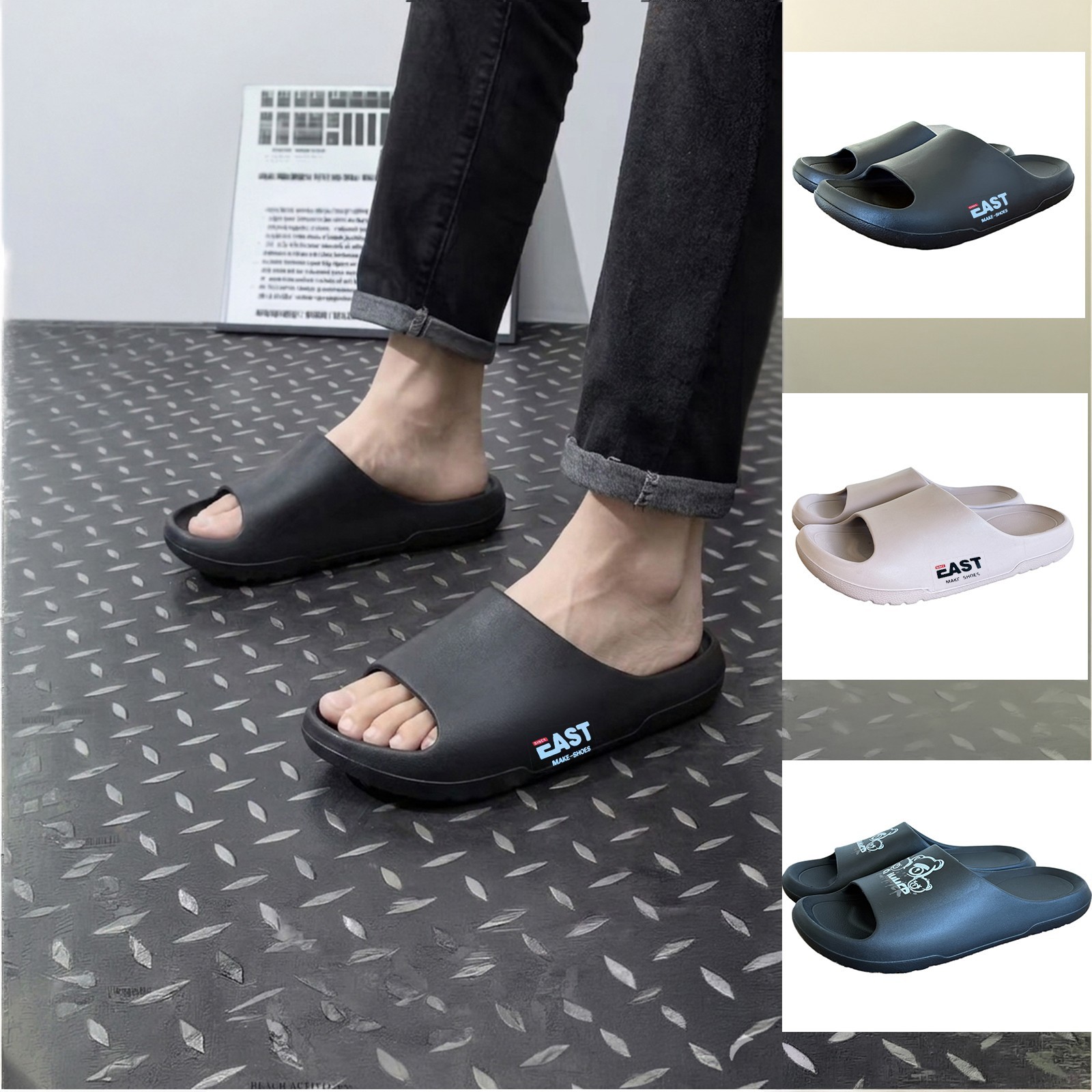 Unisex Cloud Slides Platform Slippers Non-Slip Thick Sole Sandals Shower Shoes