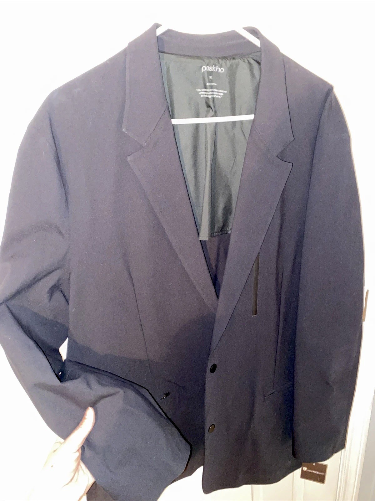 Paskho Individualist Slim Fit Technical Travel Blazer – Black/XL