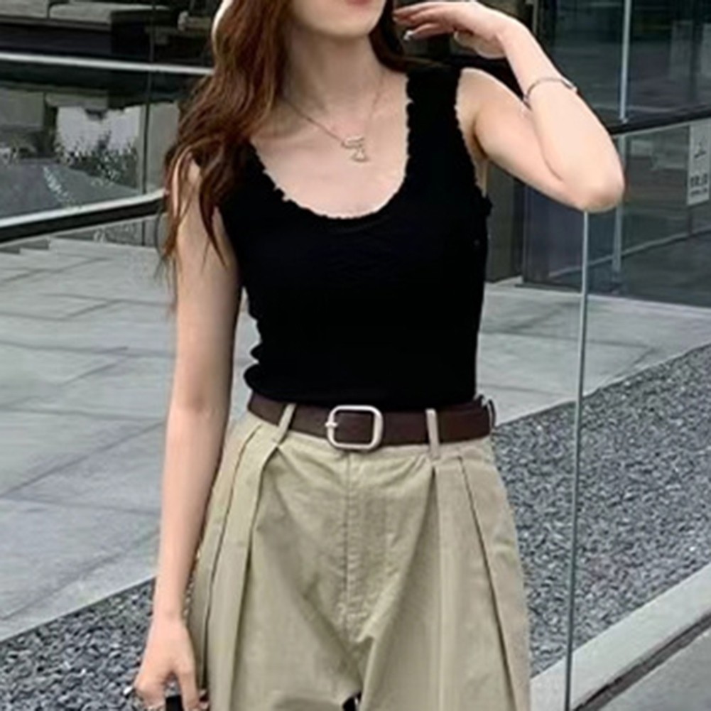 Women’s Regular Length Knitted Vest with Seamless Camisole Ideal for Daily Use