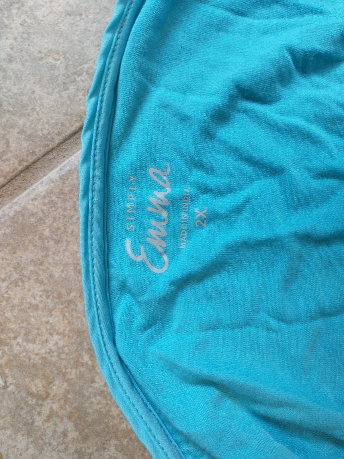 2x simply Emma blue blouse with flower bead accents95% viscose and 5% spandex