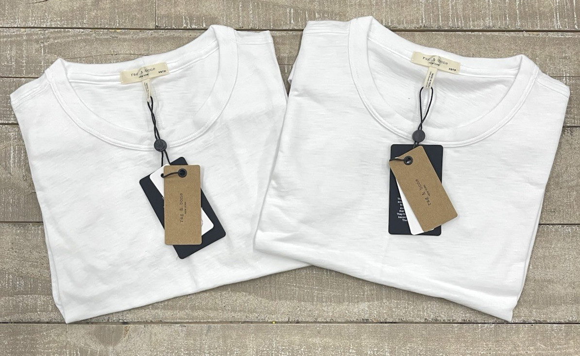 NWT Rag & Bone $158 The Slub Tee 2 Pack In White Size: Small