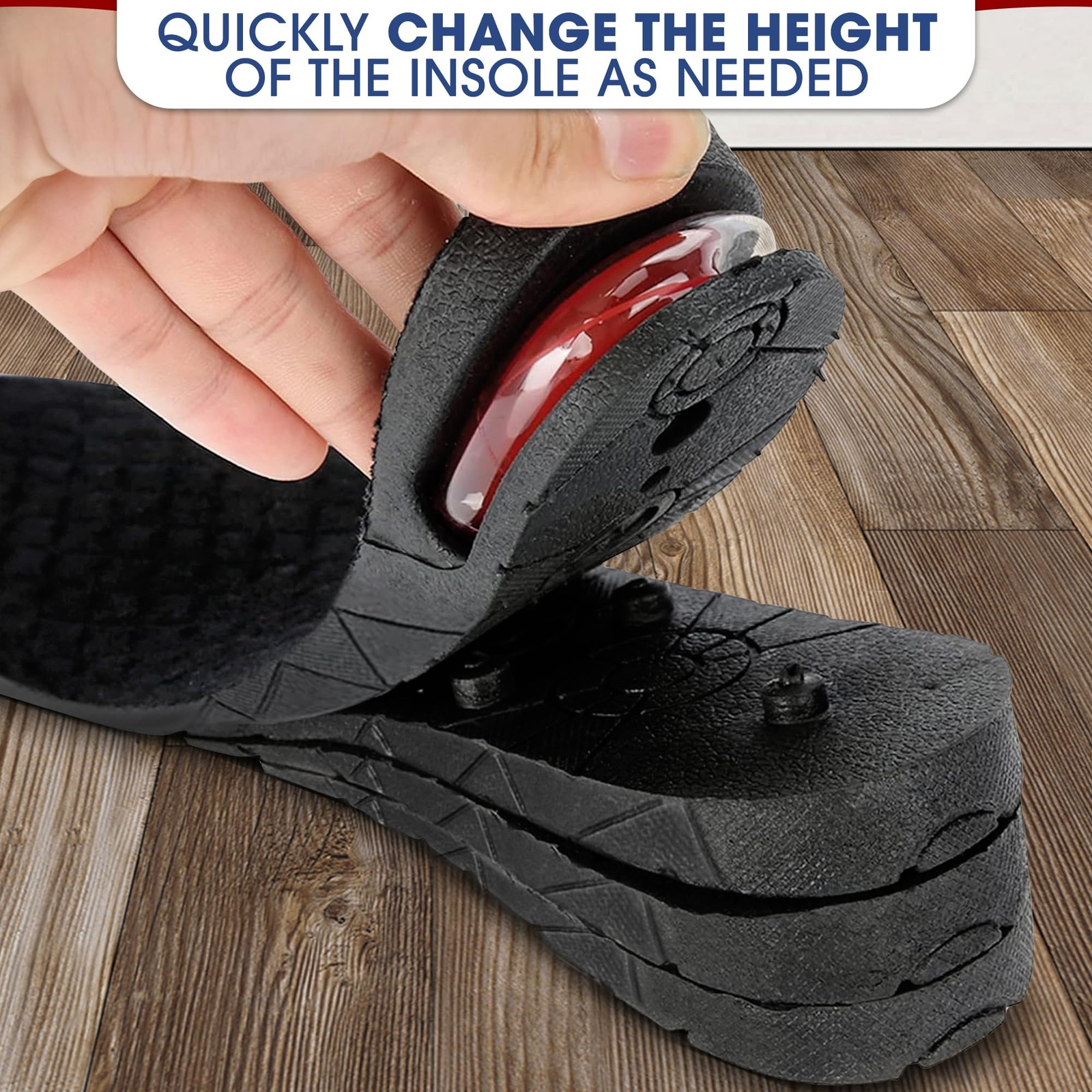4-Layer Height Increase Insoles for Men & Women, 1.2-3.54 in (3-9 cm)