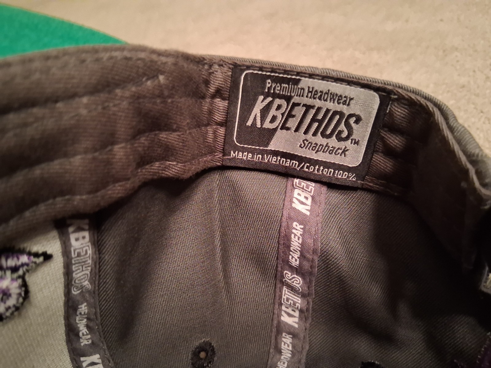 KBETHOS Premium Headwear Snapback Mens Hat “Baltimore” Gray Black Cotton