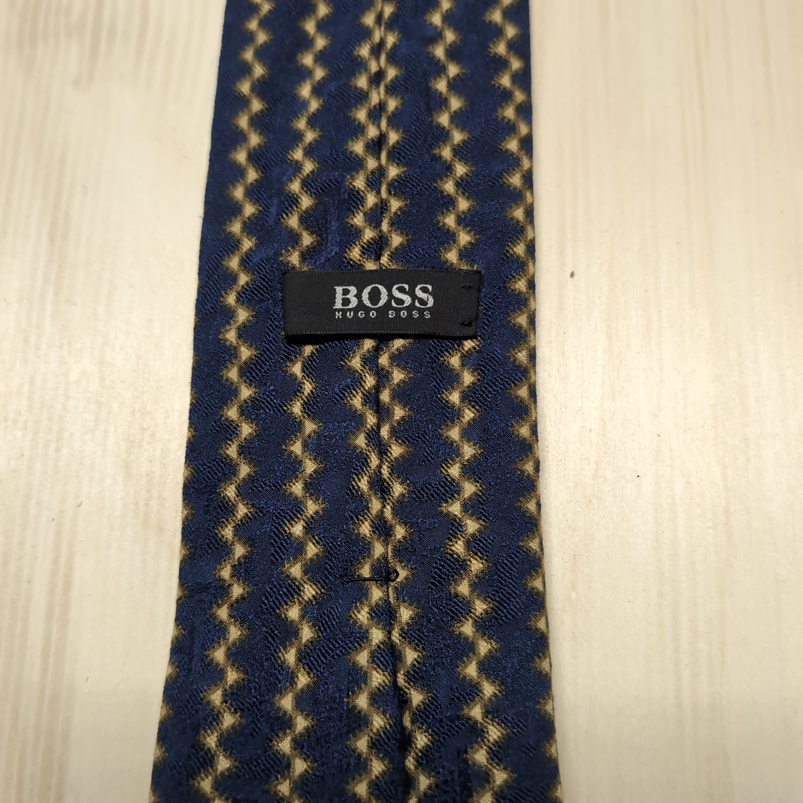 Vintage Men’s Hugo Boss 3”x59” Dark Blue & Orange, 2000-2009 Made in Italy