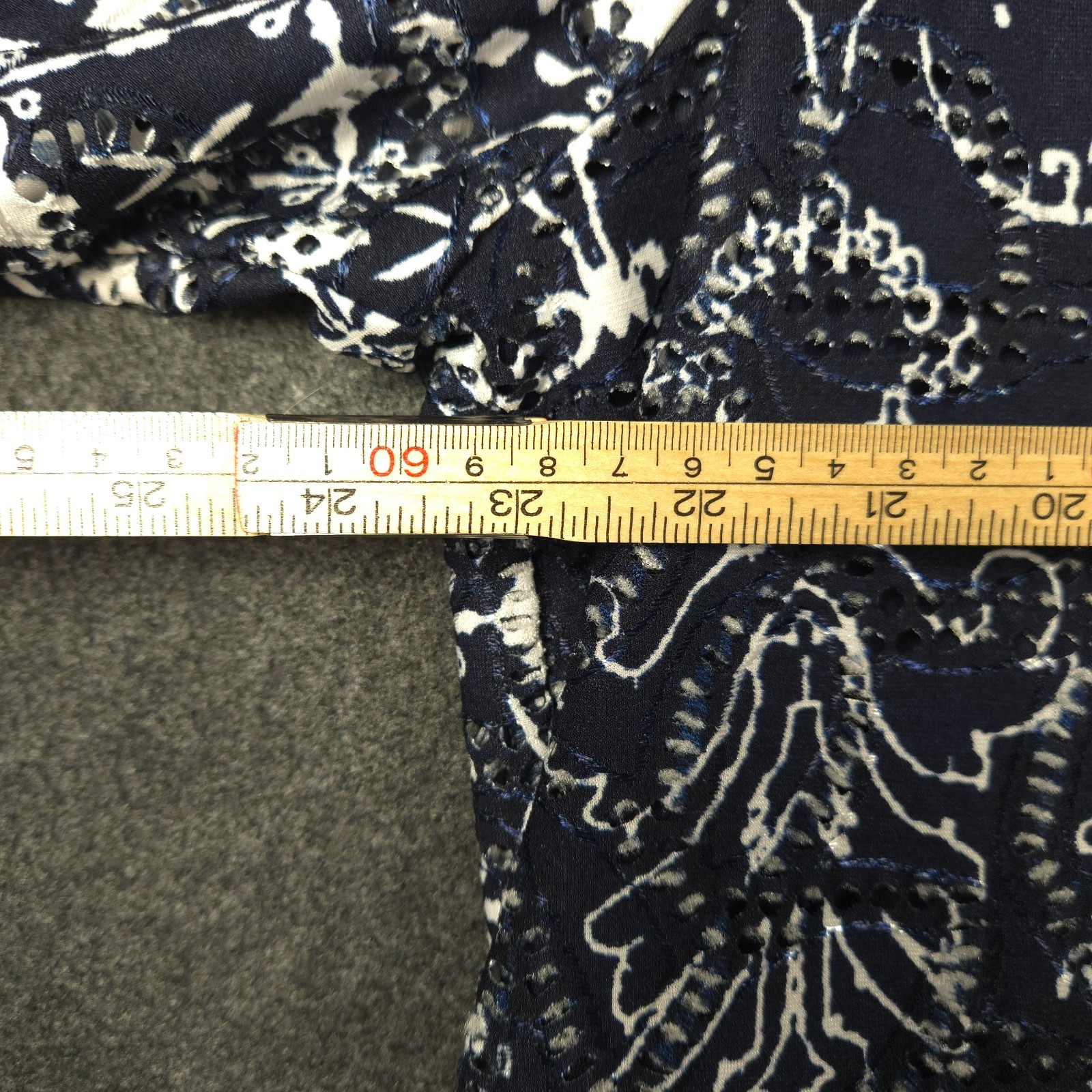 Style & Co Top Plus Size 3X Navy Blue Semi Sheer Lined Tunic 3/4 Gathered Sleeve