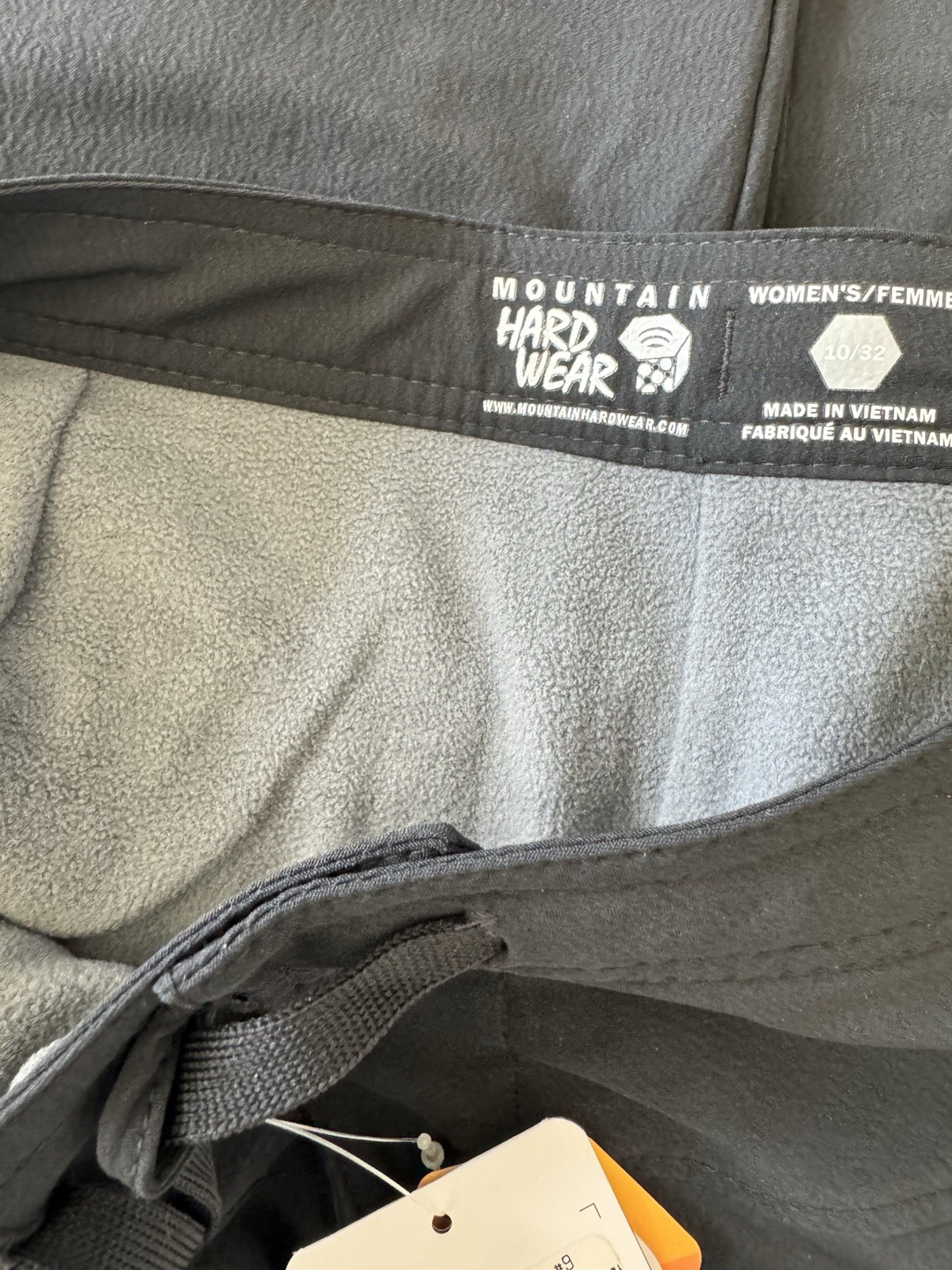 Mountain Hardwear Yumalina Pant Womens 10×32 Black Fleece Lined Softshell NWT
