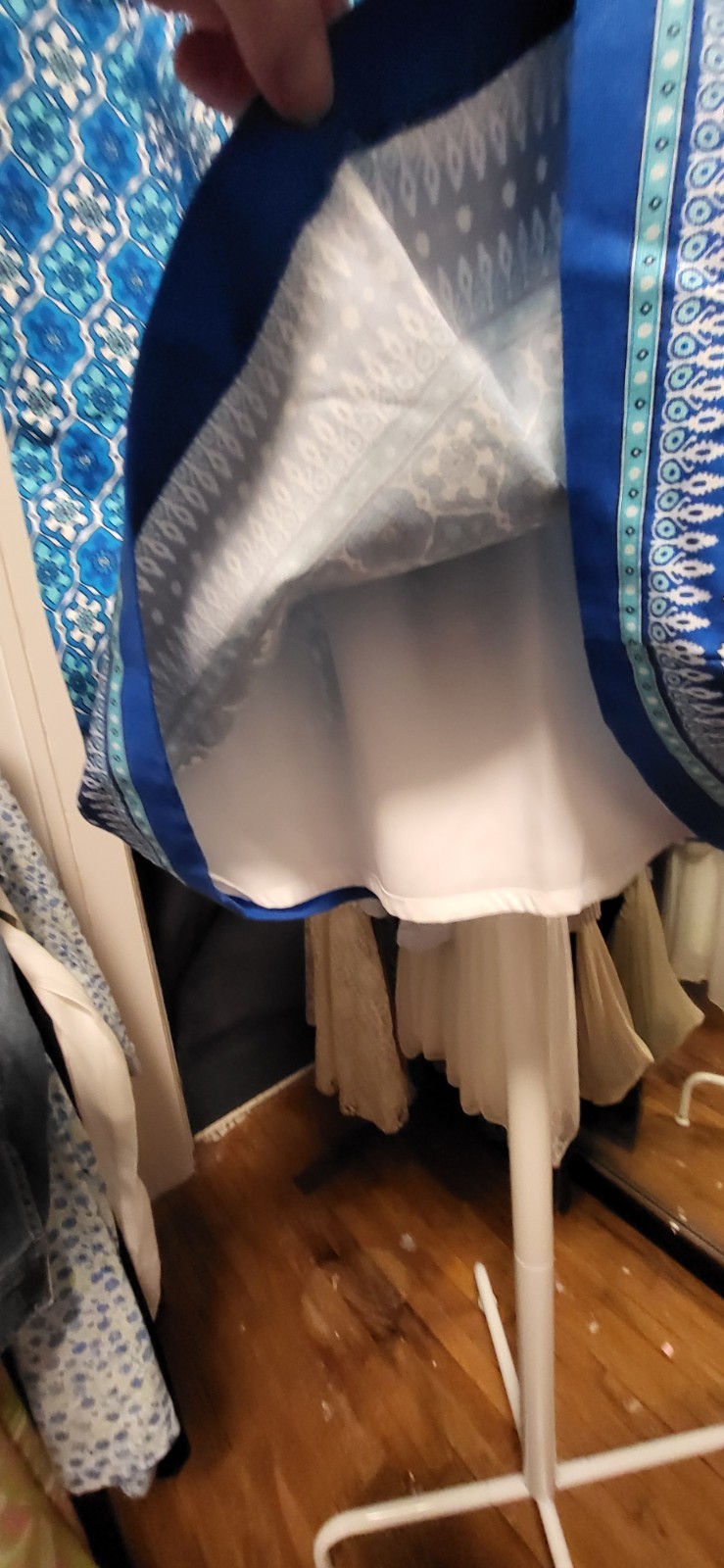 Talbots Petite NWT $79 Shades of Blue & White Moroccan Print Short Skirt 14P