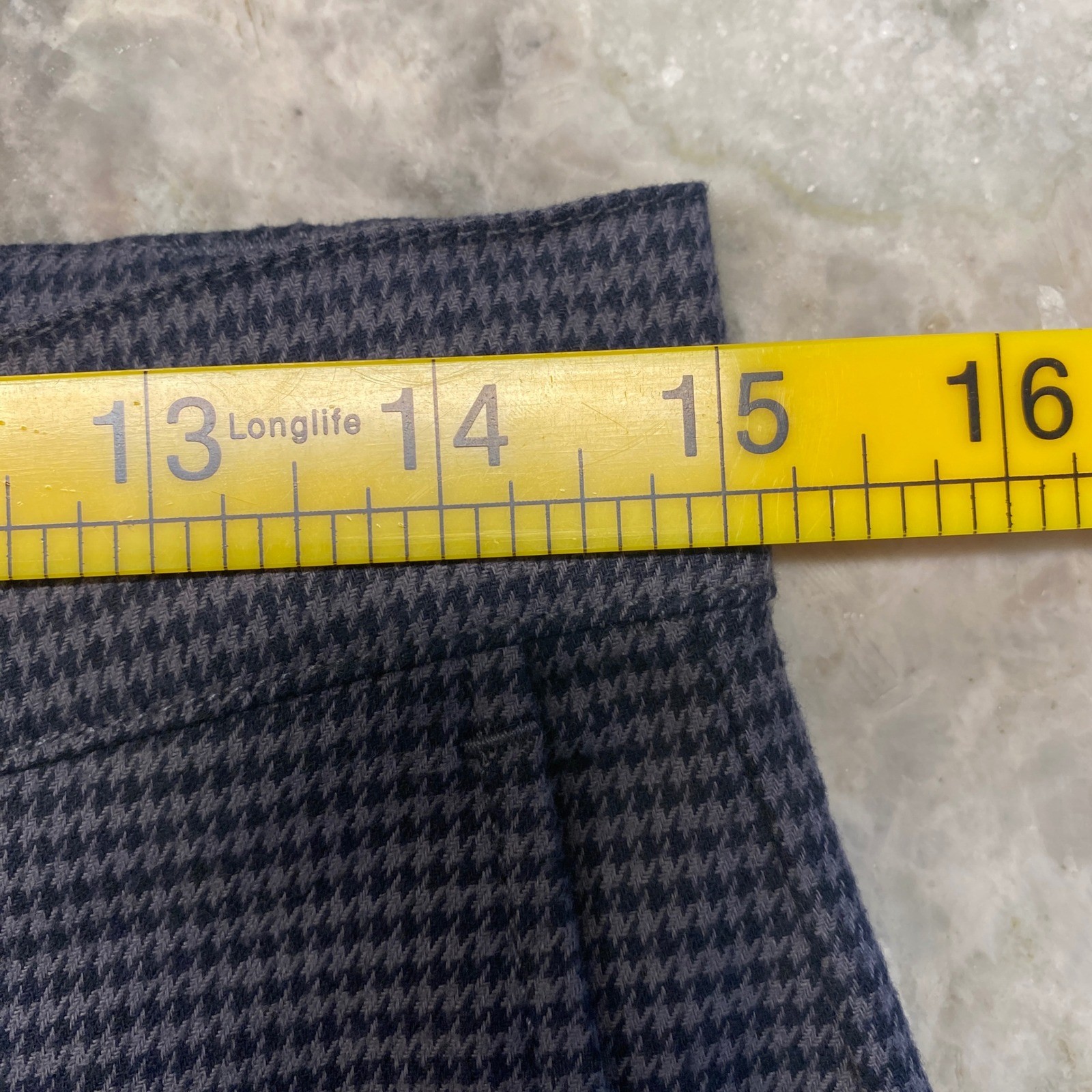 Ben Sherman Mens Grey Houndstooth Straight Fit Stretch Pants 28×30 BS33WB298