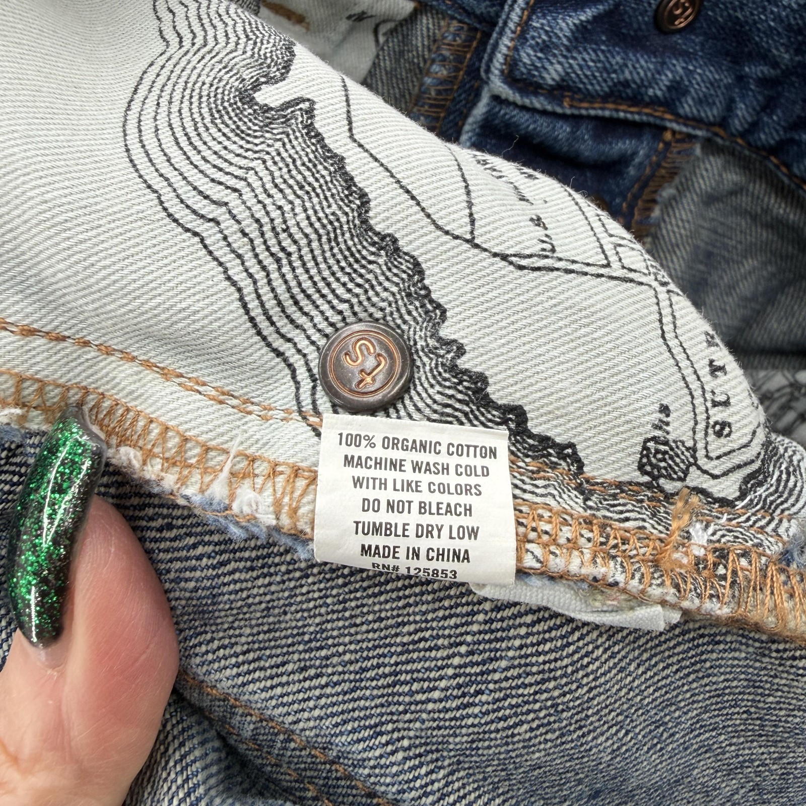Taylor Stitch Democratic Jeans Mens 32×32 Blue Selvage Button Fly Denim Organic
