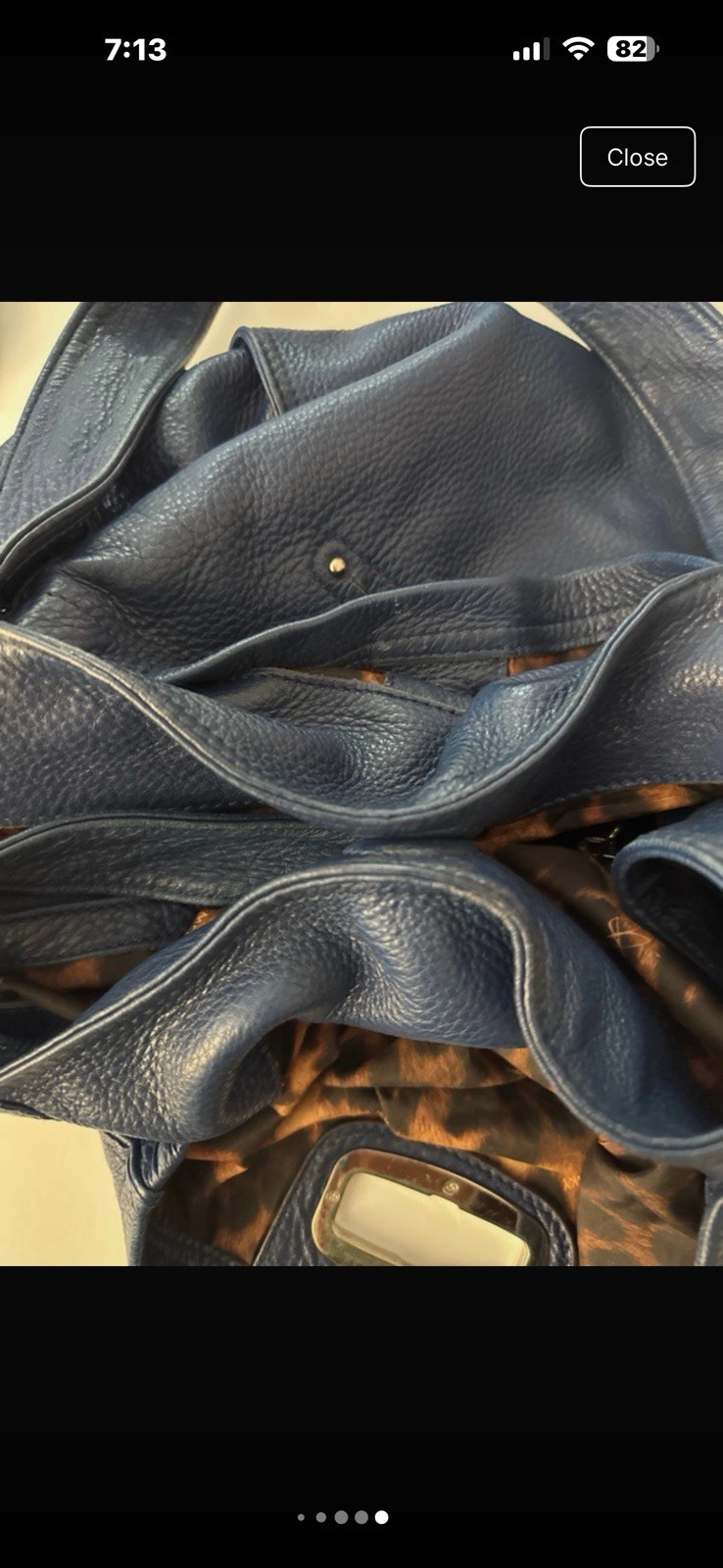 B. Makowsky Blue Pebbled Shoulder Bag, Zip Top Turn Lock, Silver Hardware