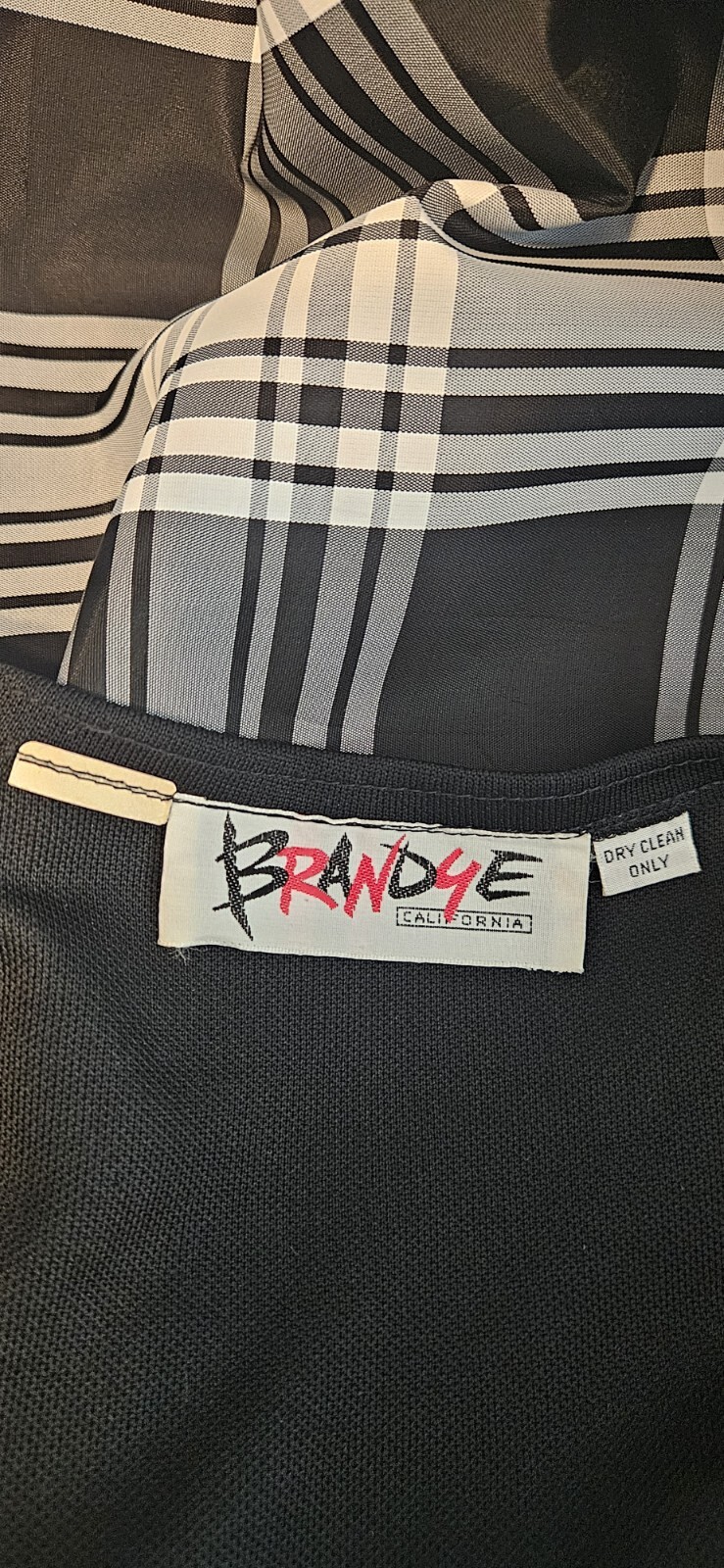 Vintage Black And White Plaid Button Down Dress Bt Brandye As Pictured