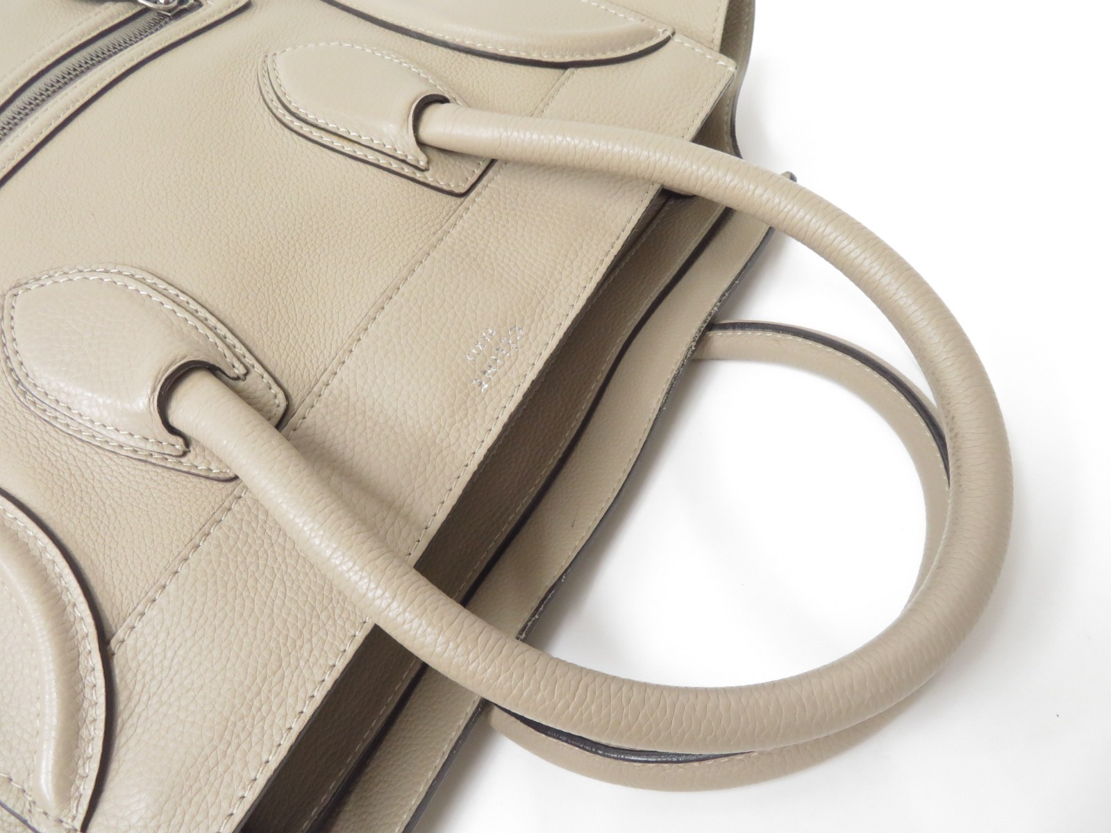 Authentic CELINE Luggage Medium Shopper Leather Hand Bag I#48952