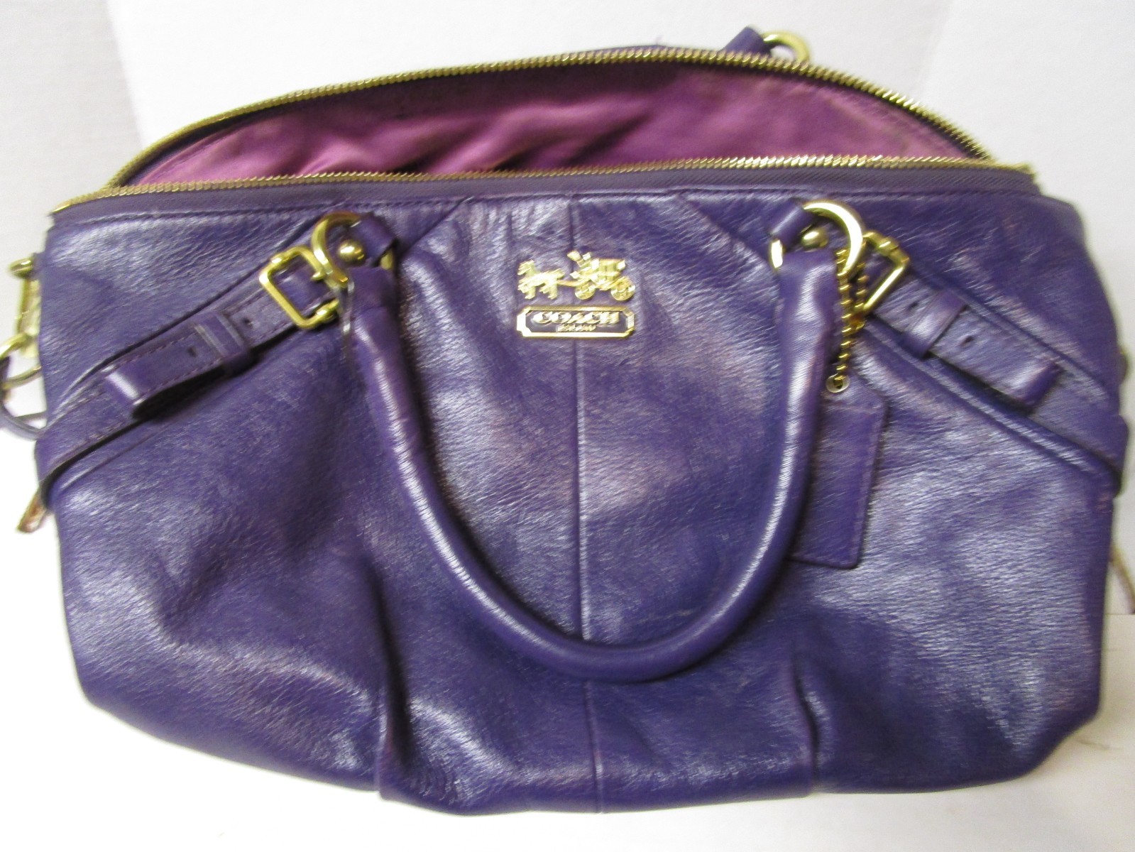Women’s Coach Madison Sophia Shoulder Bag Purple Leather #15960