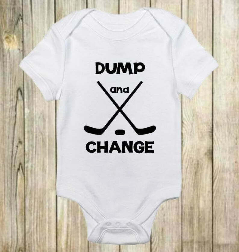 Funny Hockey Baby Ice Ice Dump Change Daddy Slipped One Cute Bodysuit
