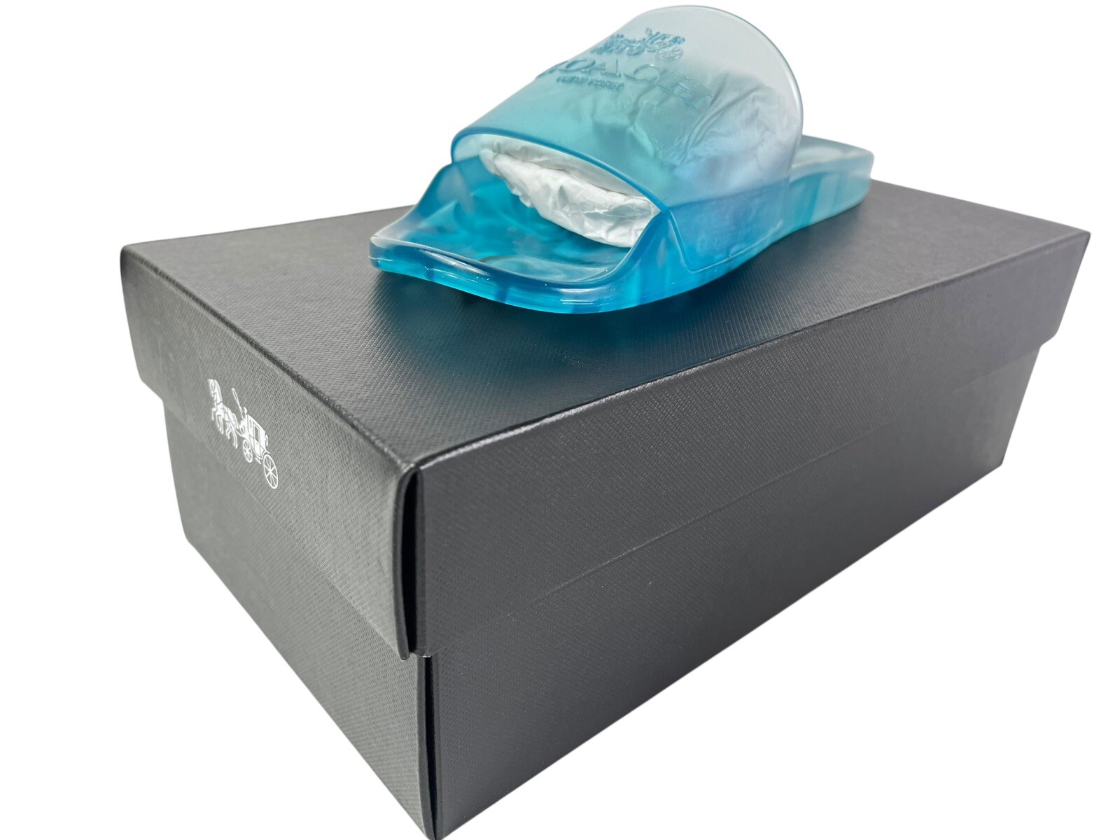 NEW Coach Ulyssa Jelly Shoes Rubber Pool Slides Sandals Size 7 Blue Sea Mist