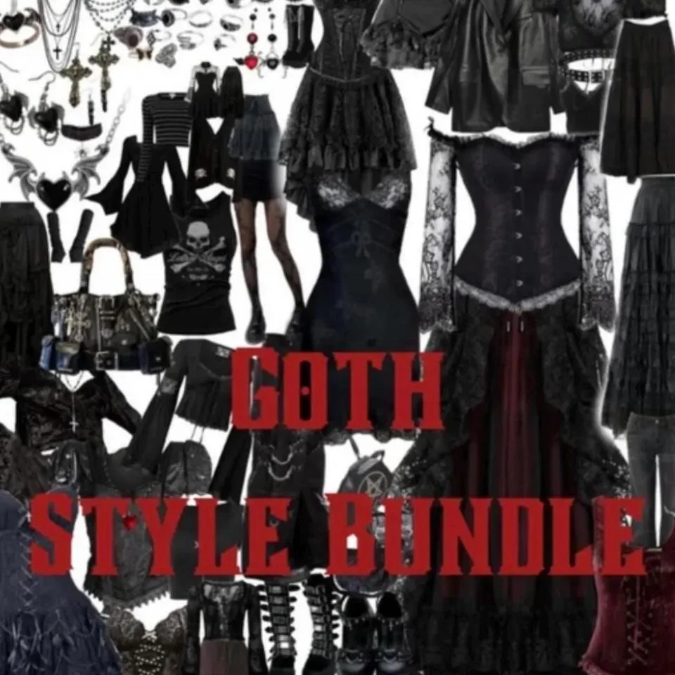 🔥 GOTH STYLE BUNDLE – Dark Alternative Gothic Clothing & Accessories Lot 🔥