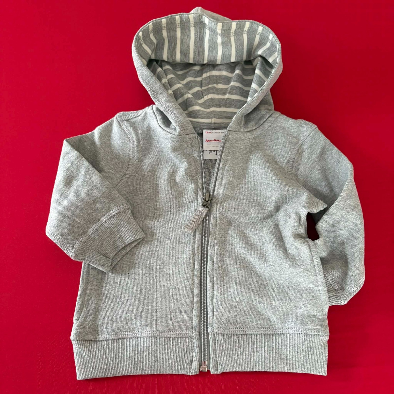 Hanna Andersson Cute Cotton French Terry Hoodie Jacket. Size 12-18 Months, 75 cm