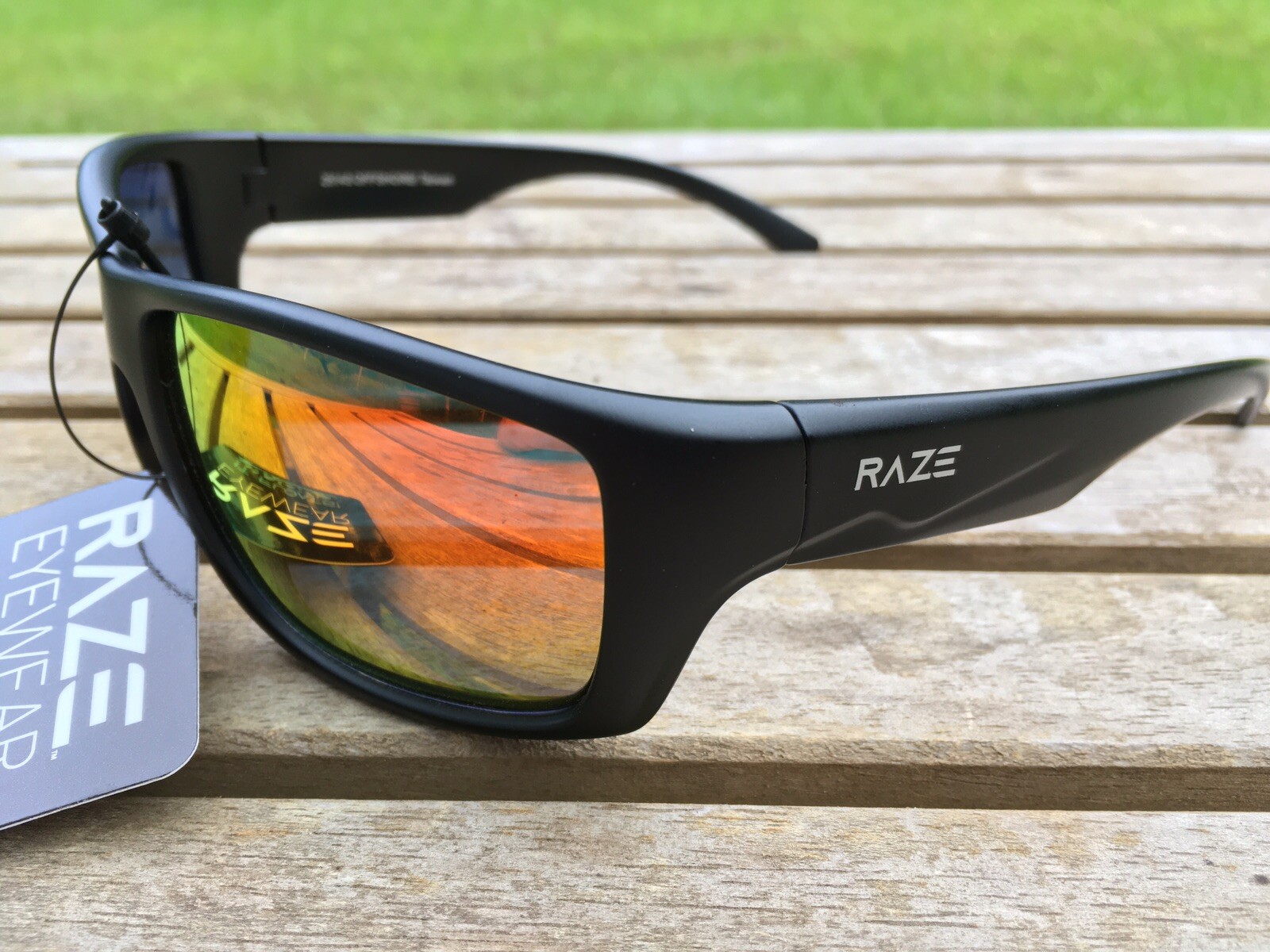 RAZE Eyewear Sunglasses Offshore floating polarized fishing black mirrored A1